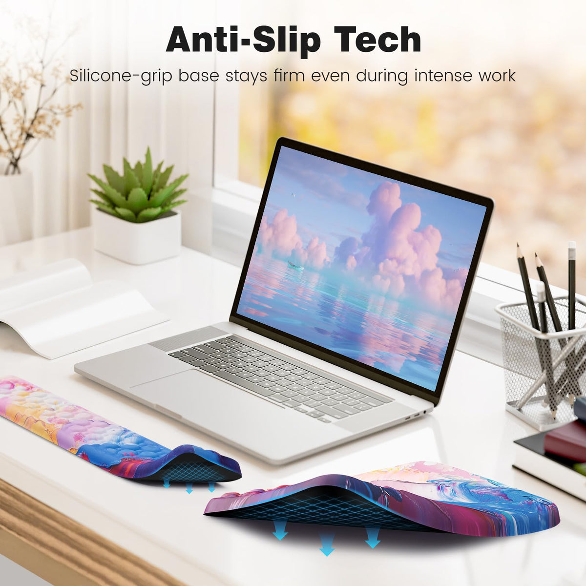 Ospelelf Ergonomic Wrist Rest for Computer Keyboard Pad, Large Arm Rest Wrist Support for Mouse