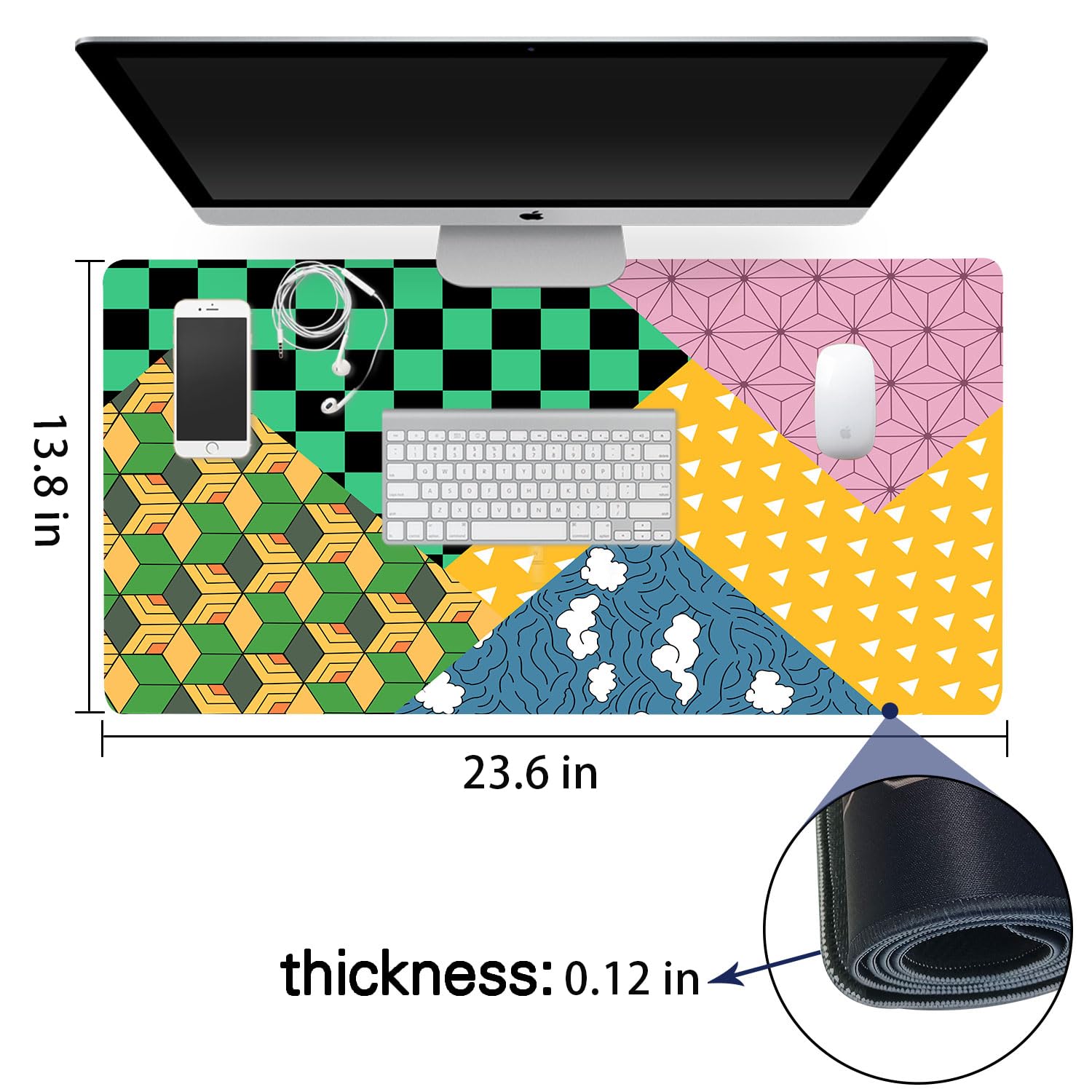 XL Mouse Pad, Super Thick Waterproof Gaming Mousepad with Stitched Edge