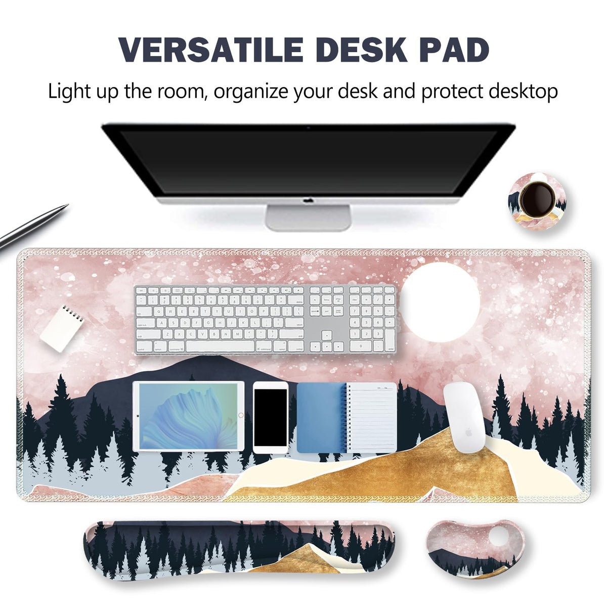 ARTSO Extended Gaming Mouse Pad Set, Keyboard Wrist Rest Support Pad + Wrist Cushion + XXL Large