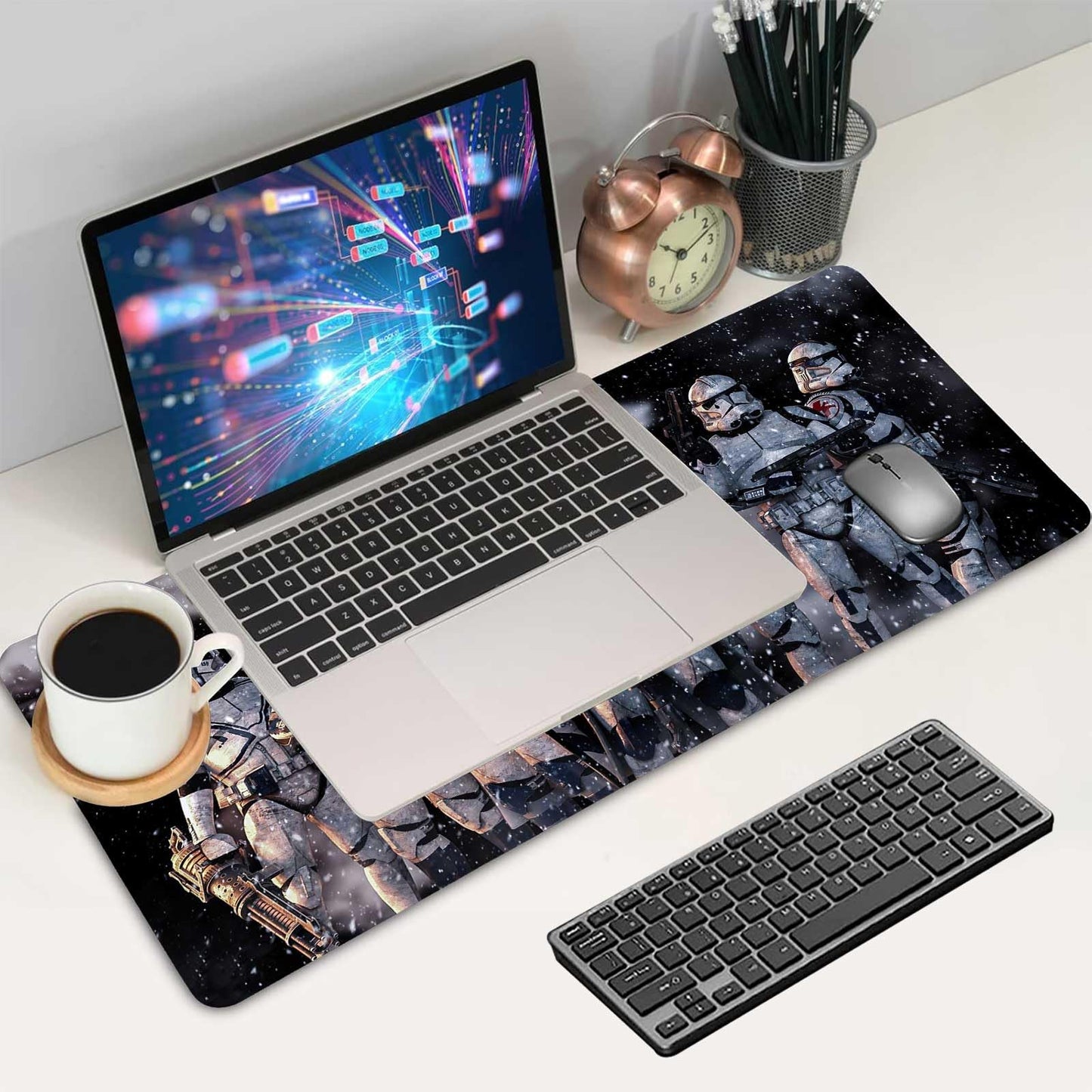 Extra Large Gaming Mouse Pad Design Desk Pad XXL,Mousepad with Non-Slip Rubber Base & Stitched