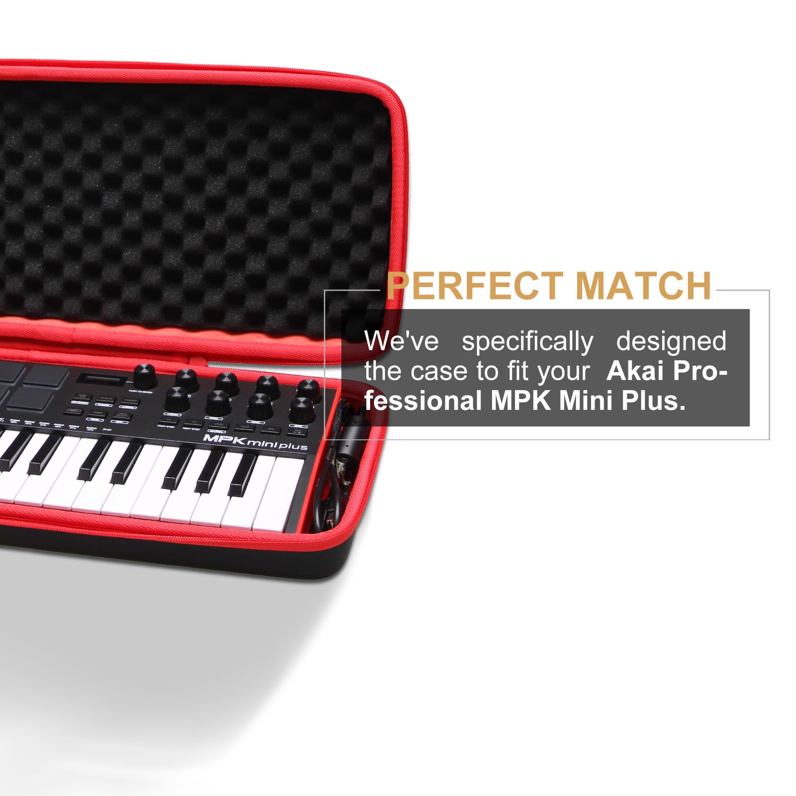 LTGEM Hard Case for Akai Professional MPK Mini Plus - USB MIDI Keyboard Controller - Travel
