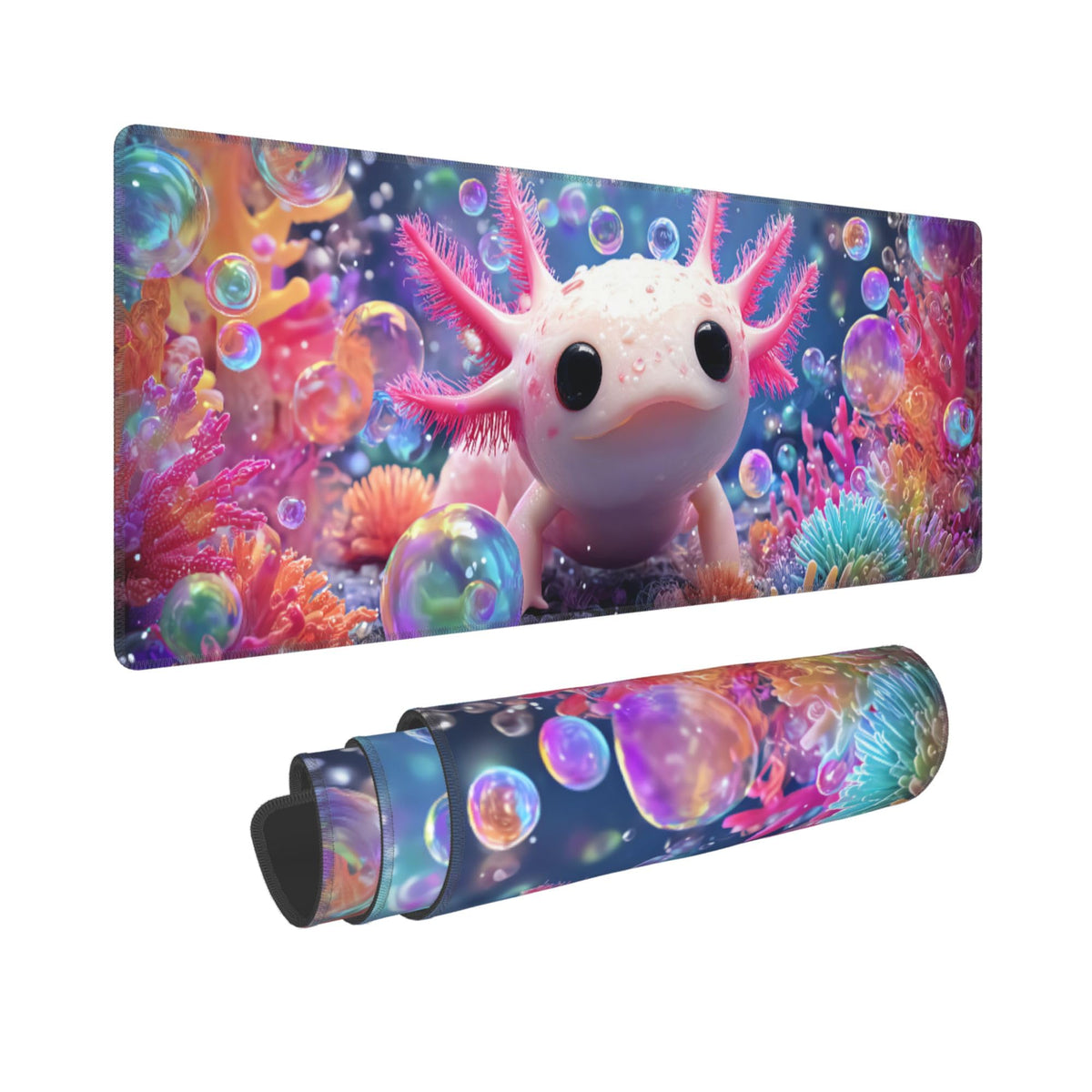 Axolotl Mouse Pad Extended Large Gaming Mouse Pad XL Stitched Edges for Gamer Home Office 31.5 X