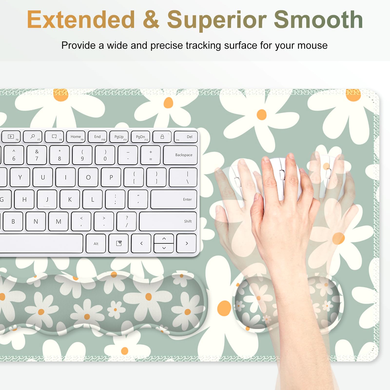 NXZGO Desk Mat Gaming Mouse Pad, Cute Desk Matt Keyboard Wrist Rest for Desktop, Anti-Slip Big