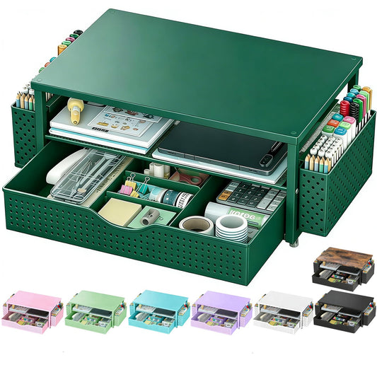 Spacrea Desk Organizers and Accessories, Printer Stand with Storage, Green