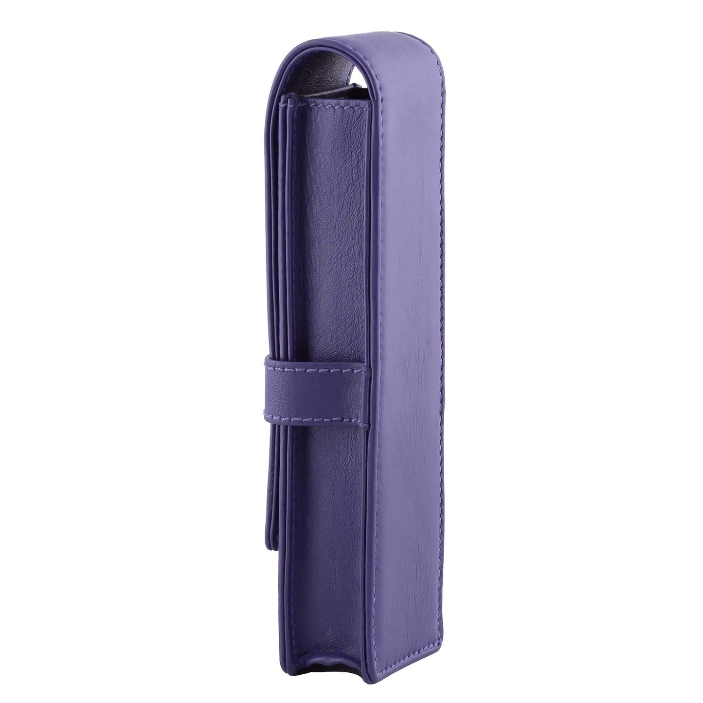 DiLoro Leather Double Pen Case Pencil Pouch Holder for Two Fountain Ballpoint Rollerball Pens and