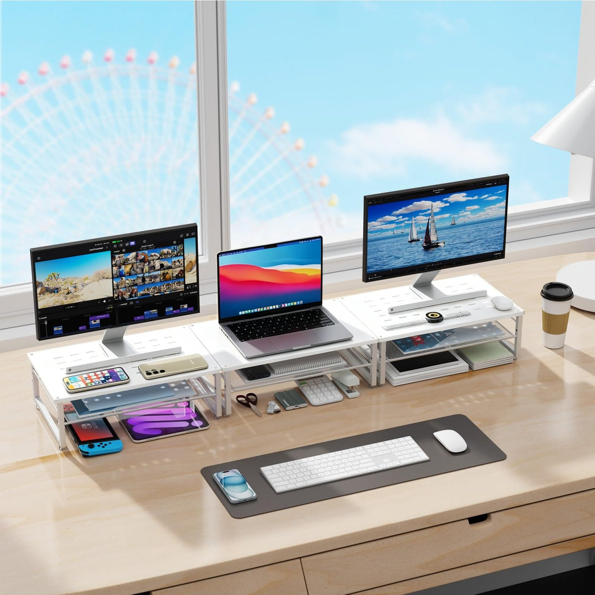 gianotter 2-Tier Metal Monitor Stand Riser