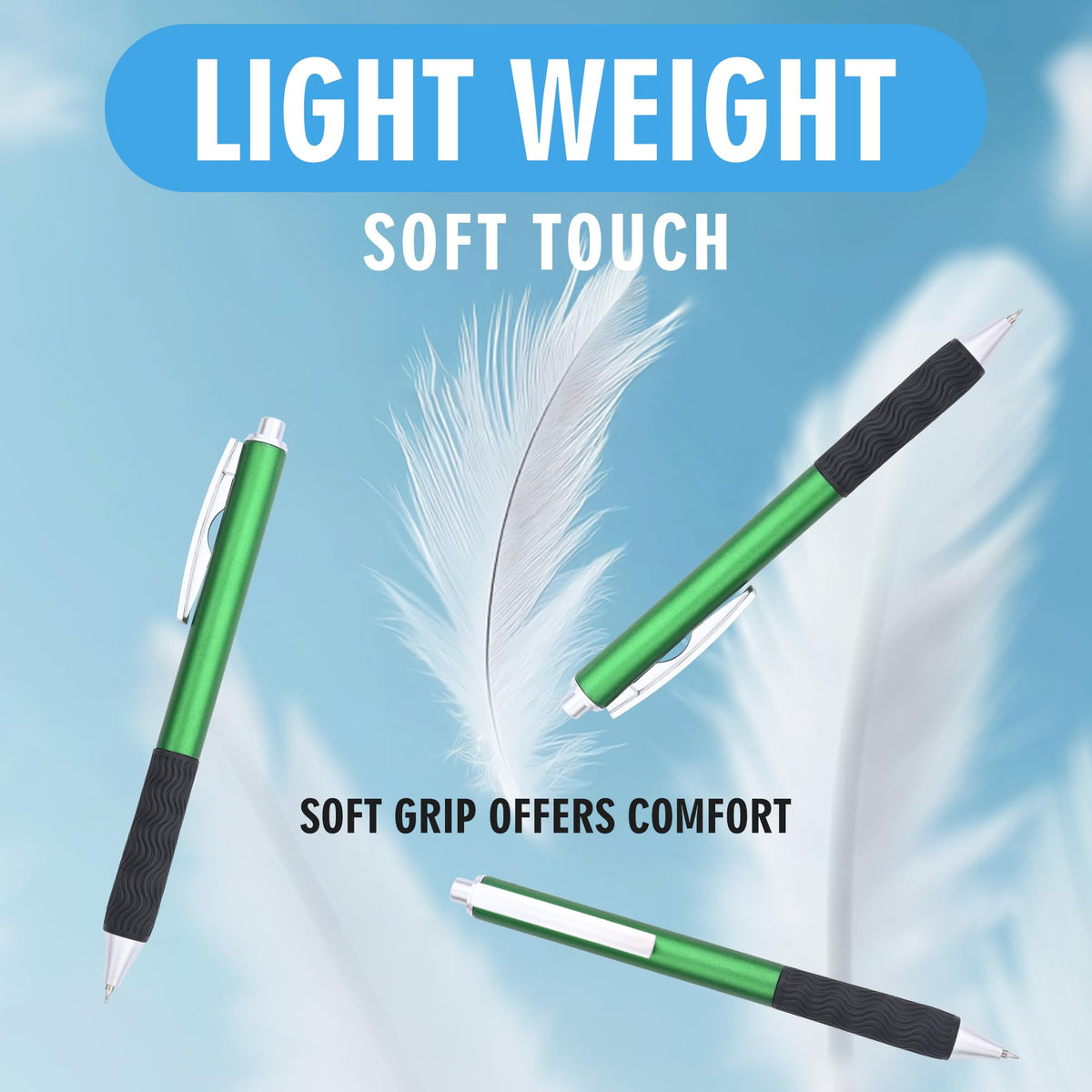 HZDIYAKE Pens Bulk, Black ink pen,50 Pieces,Smooth Writing Without Breaking Ink,0.5mm Nib,Soft