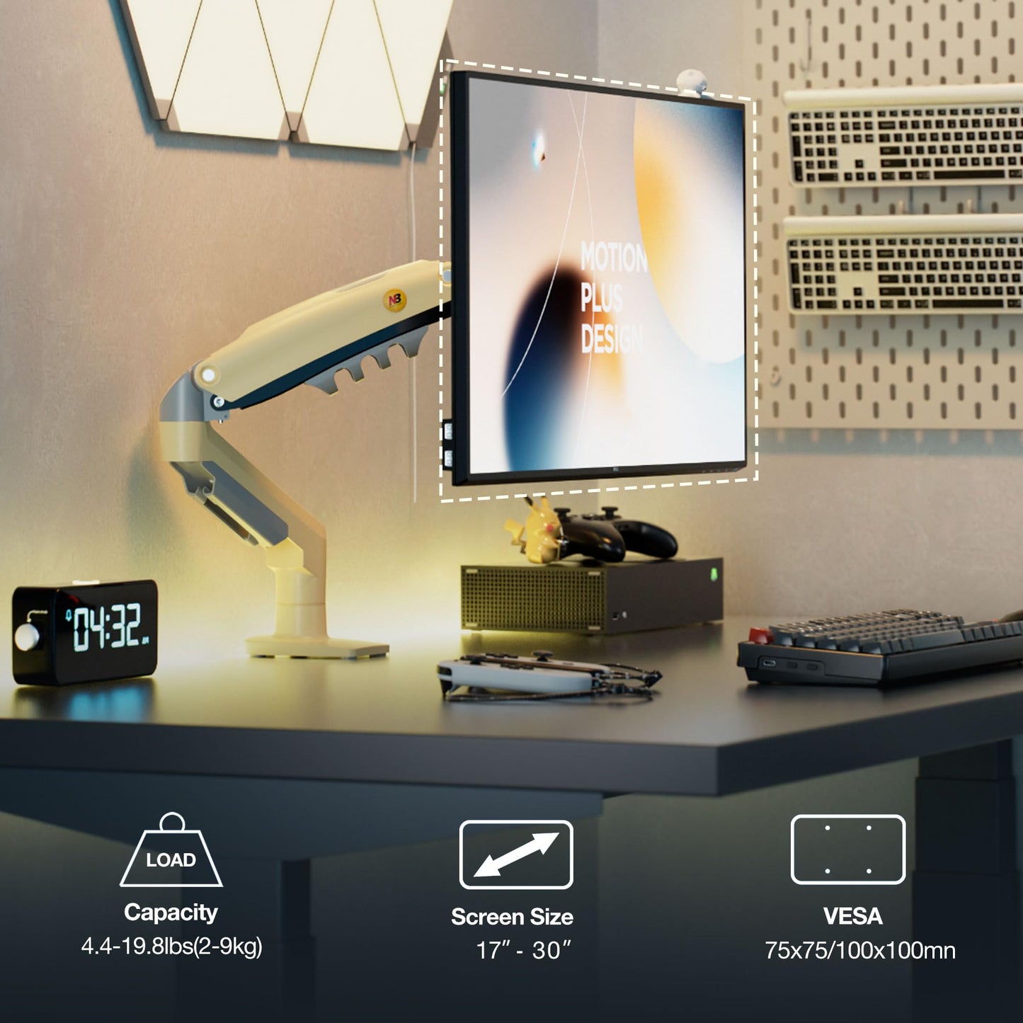 Monitor Mount,Fits 17-30" or Bigger Computer Monitors(Within 19.8lbs), Adjustable Stand with Tilt