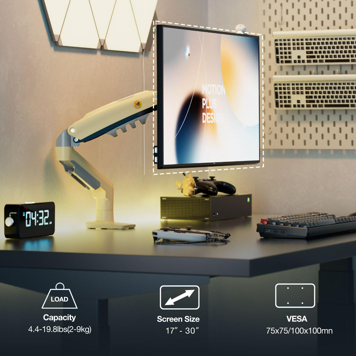 Monitor Mount,Fits 17-30" or Bigger Computer Monitors(Within 19.8lbs), Adjustable Stand with Tilt