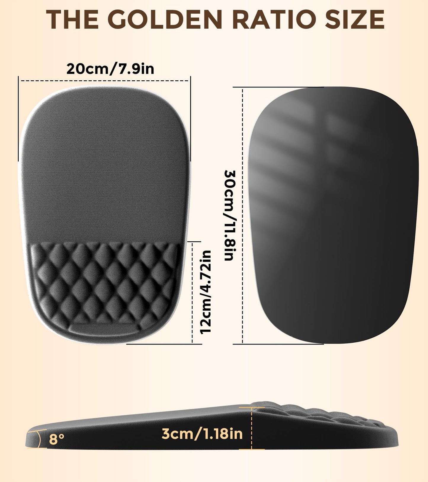 AUEDROT Ergonomic Mouse Pad with Wrist Rest 2 in 1 Mousepad with Wrist Support, Memory Foam Desk