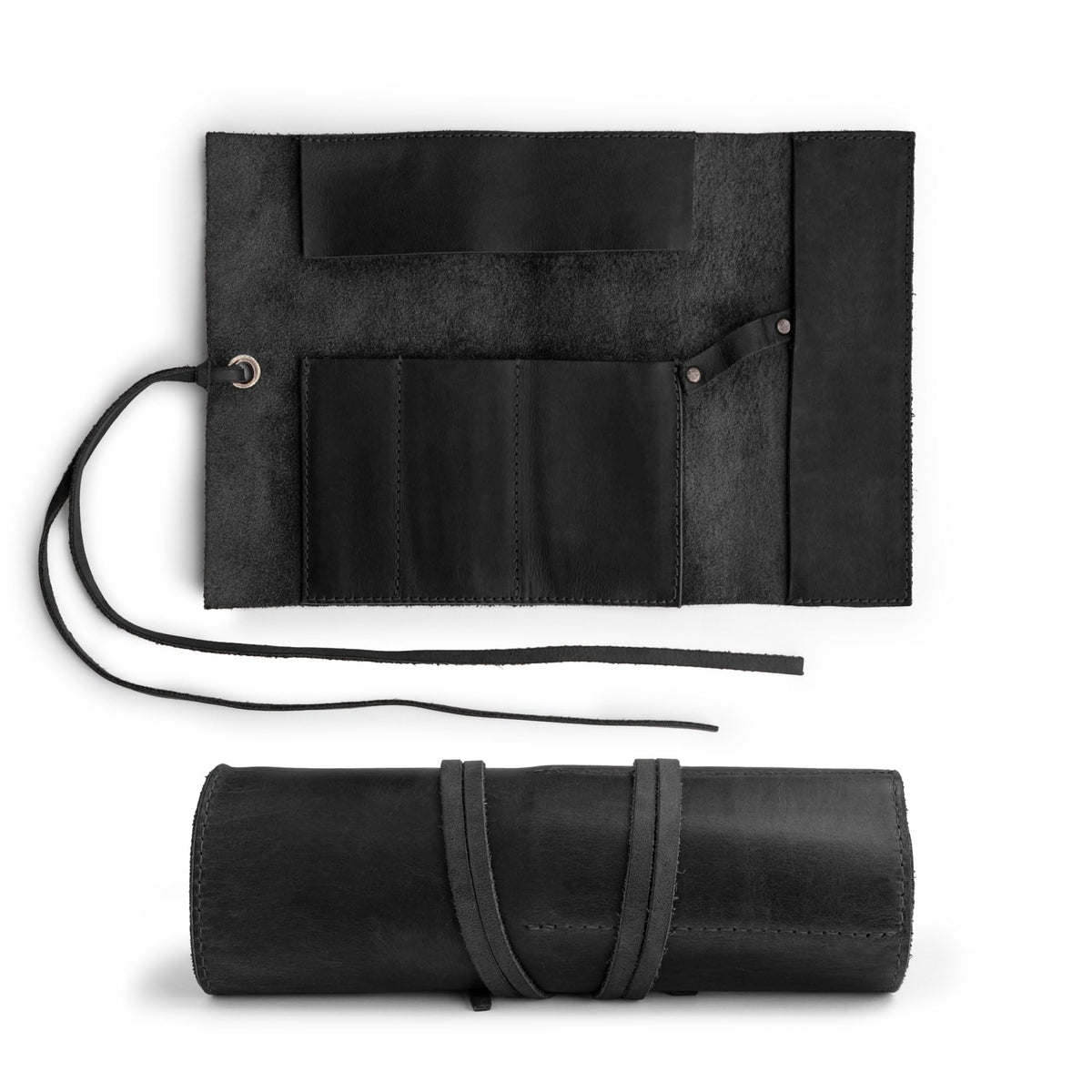 Hide & Drink, Rustic Pencil Roll Pouch, Multi-Purpose Storage Wrap for Scissors, Earphones