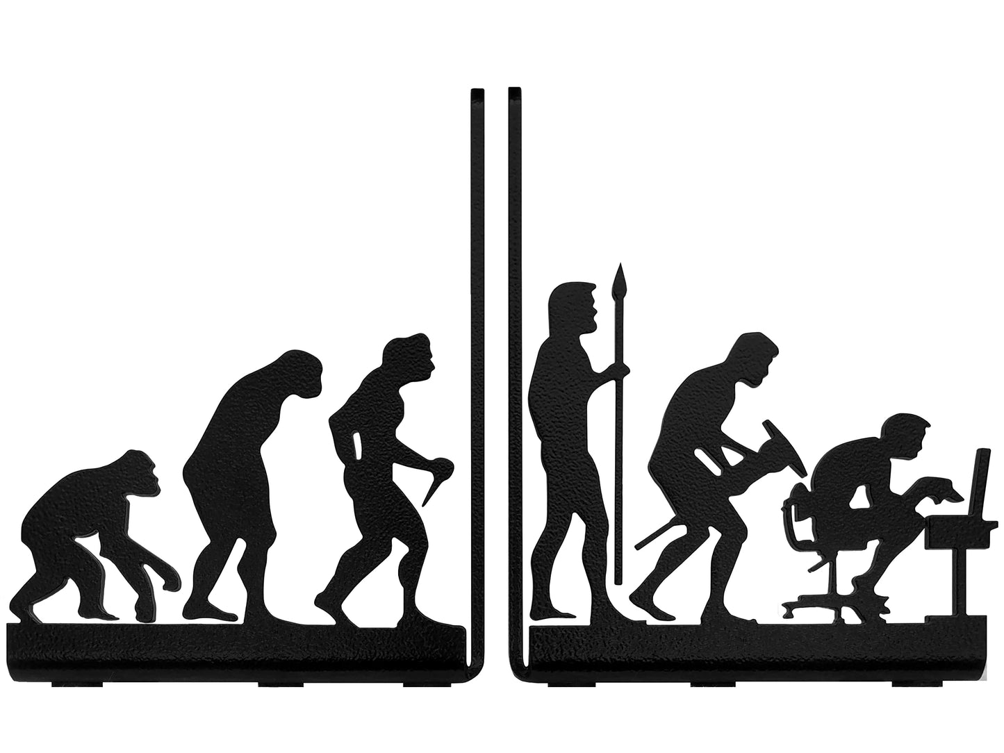 HeavenlyKraft Human Evolution Decorative Metal Bookends for Heavy Books and Library