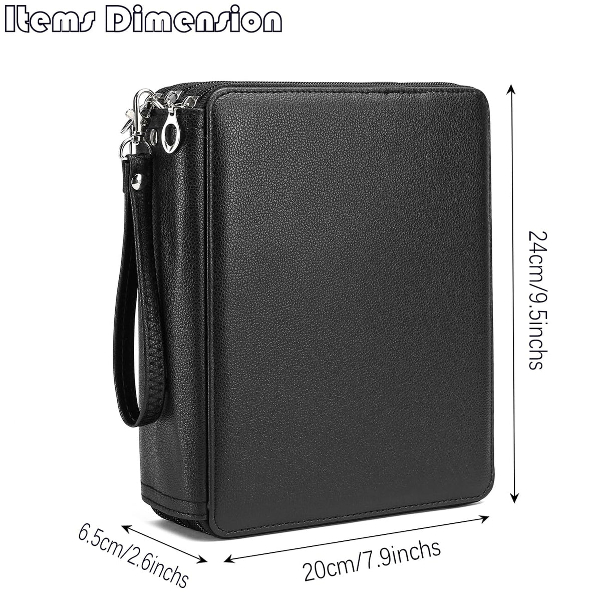 YOUNGCOL Deluxe PU Leather Colored Pencil Case - 120 Slots Pencil Holder with Handle Strap Large