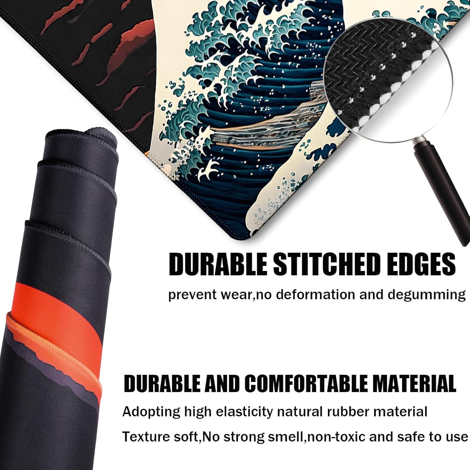 Big Mouse Pad, Upgrade Durable 35.4"x15.7" Larger Extended Mouse Pad for Gamer with Stitched Edges