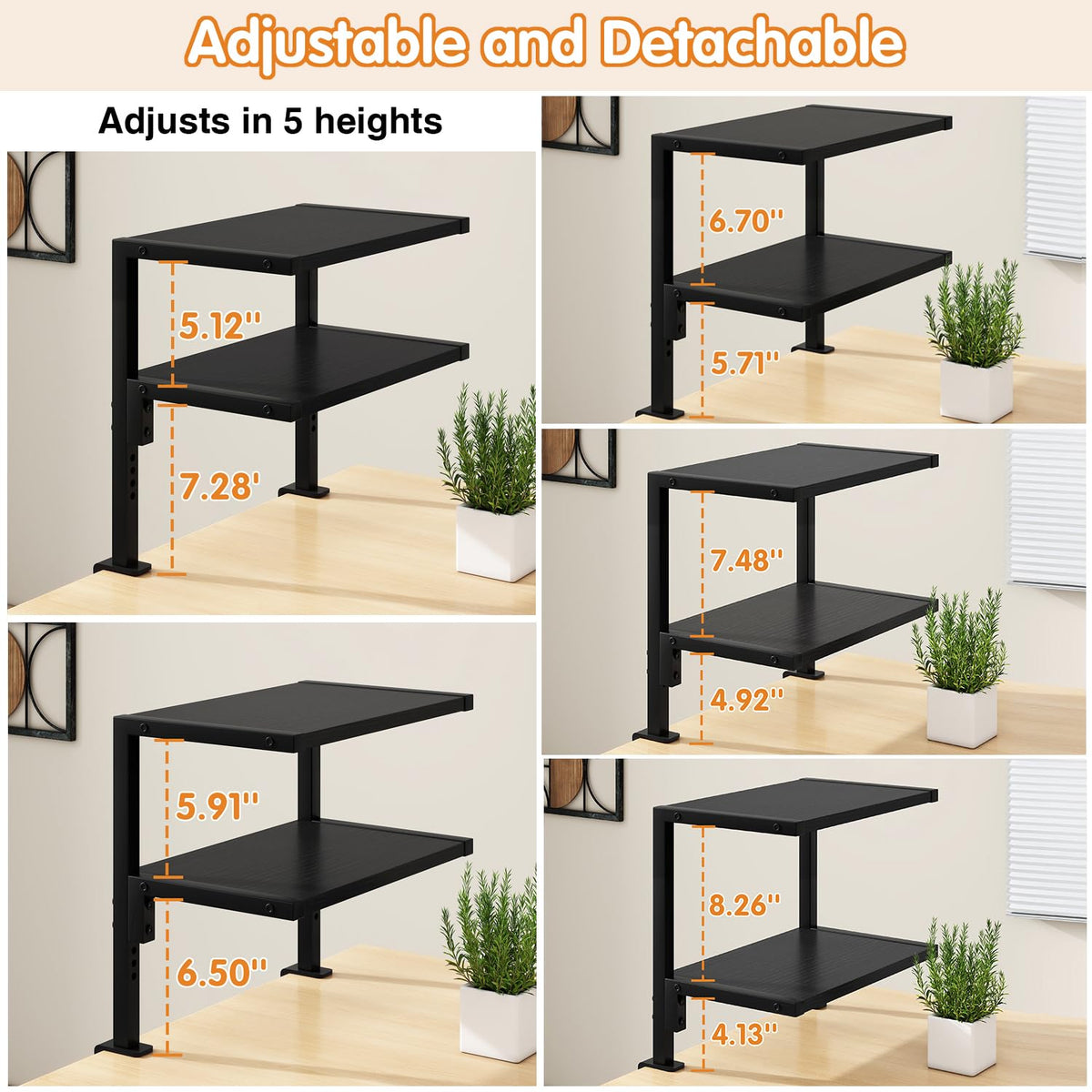 IBUYKE Clamp on Desk Organizer Shelf,Desk Extender Shelves UTMZ007B