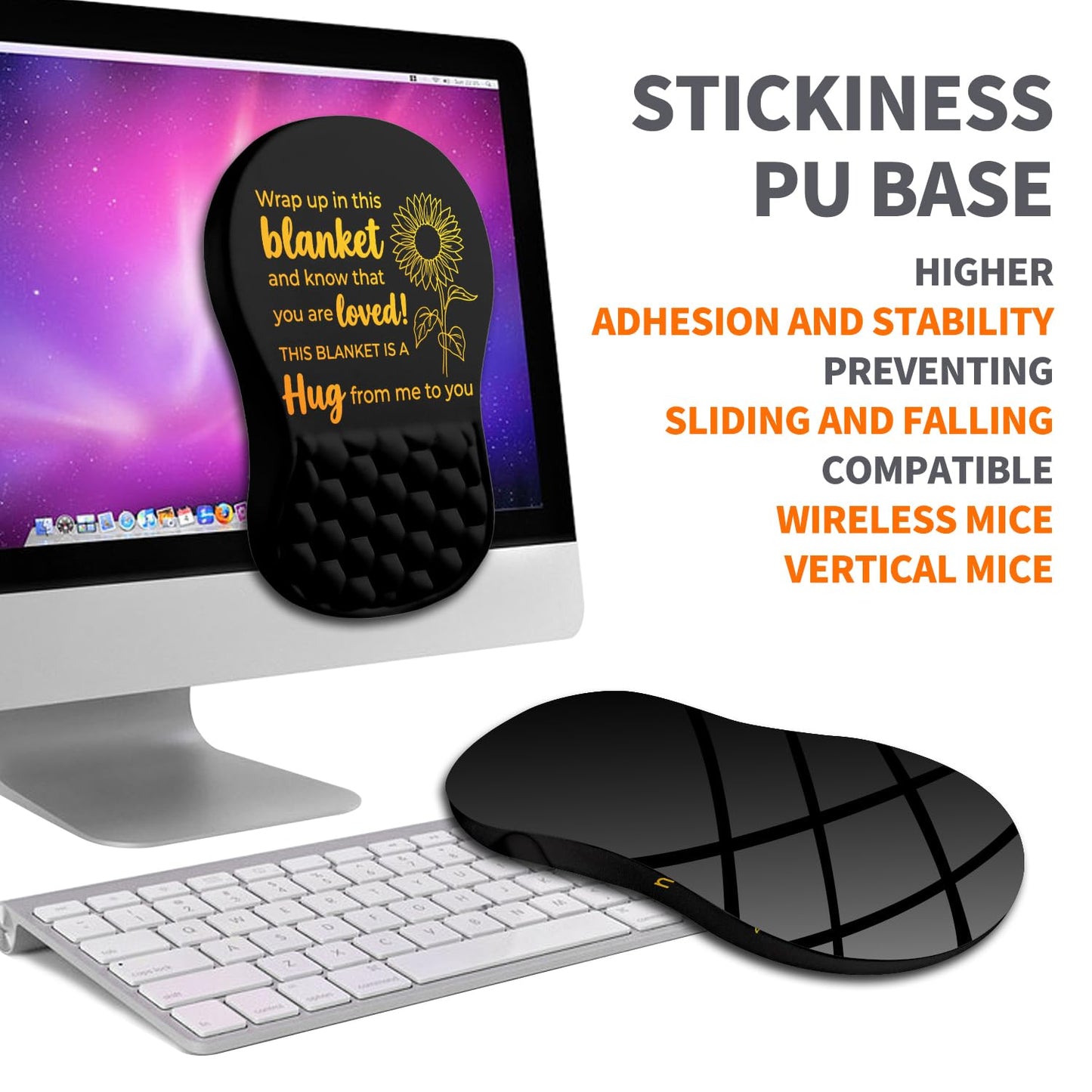 Armanza Ergonomic Joint Wrist Support Mouse Pad with Memory Foam Cushion Massage Bump, Carpal