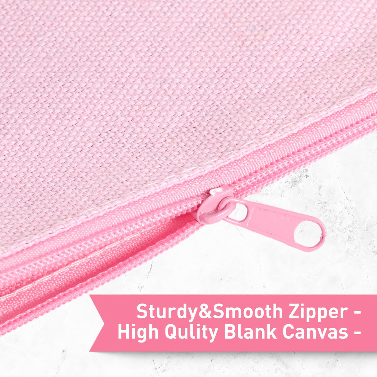 Frienda 50 Pcs Canvas Zipper Pouch Bulk Gift, Pink