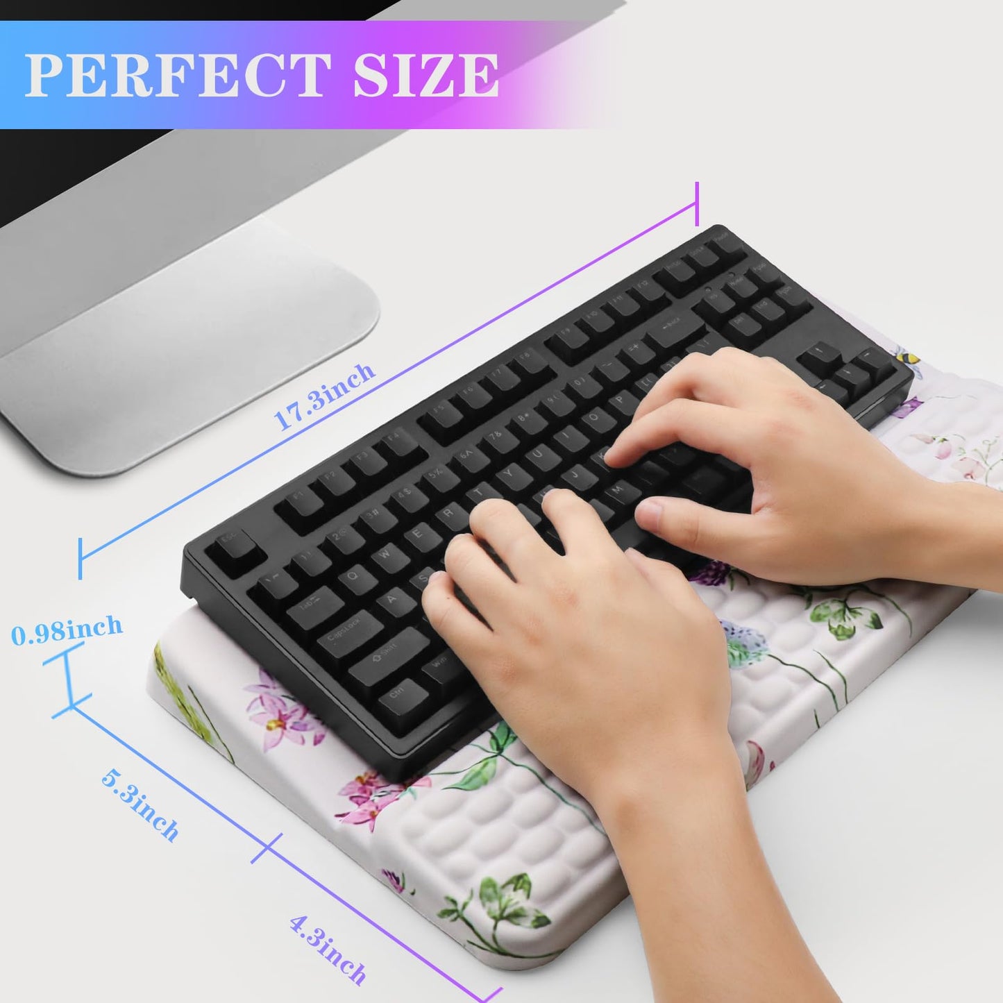 Computer Keyboard Stand with Wrist Rest, Ergonomic Tilted Keyboard Holder - Keyboard Riser with