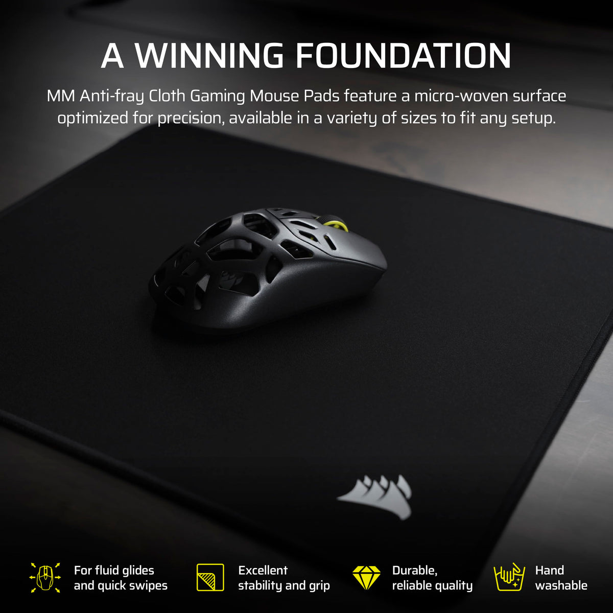 Corsair MM Anti-Fray Cloth Gaming Mouse Pad – Black