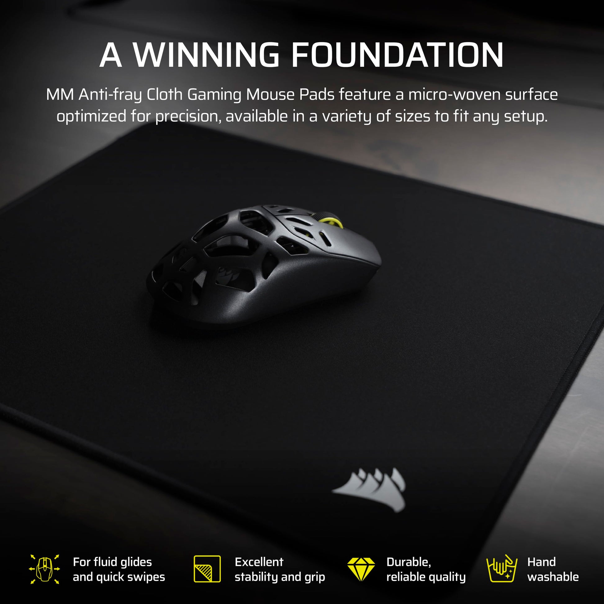 Corsair MM Anti-Fray Cloth Gaming Mouse Pad – Black