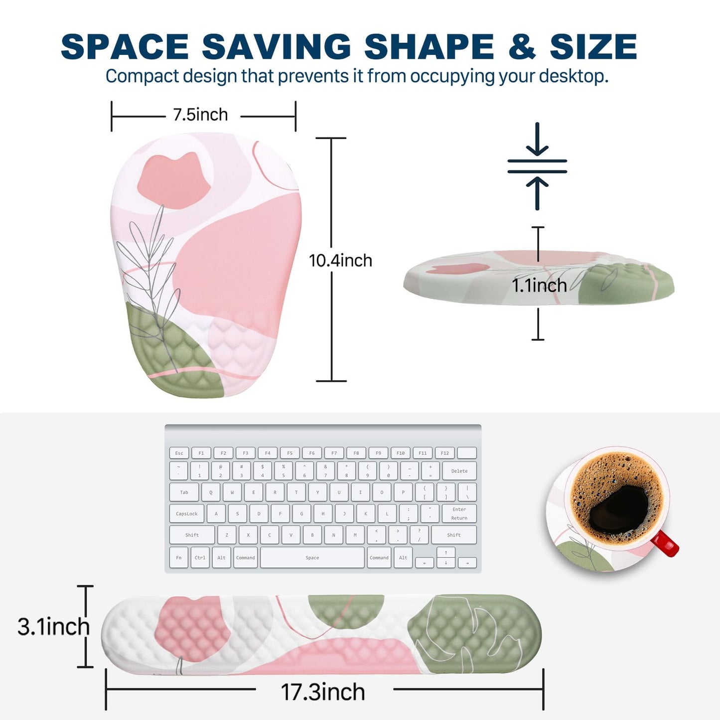 Hasinart Ergonomic Mouse Pad and Keyboard Wrist Rest with Massage Design, Space-Saving Mouse Pad