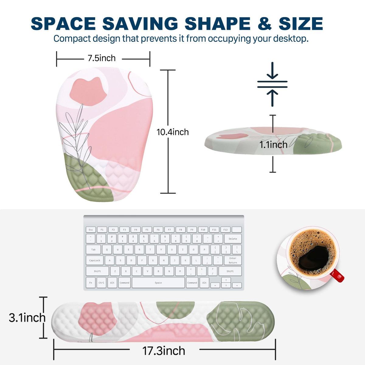 Hasinart Ergonomic Mouse Pad and Keyboard Wrist Rest with Massage Design, Space-Saving Mouse Pad