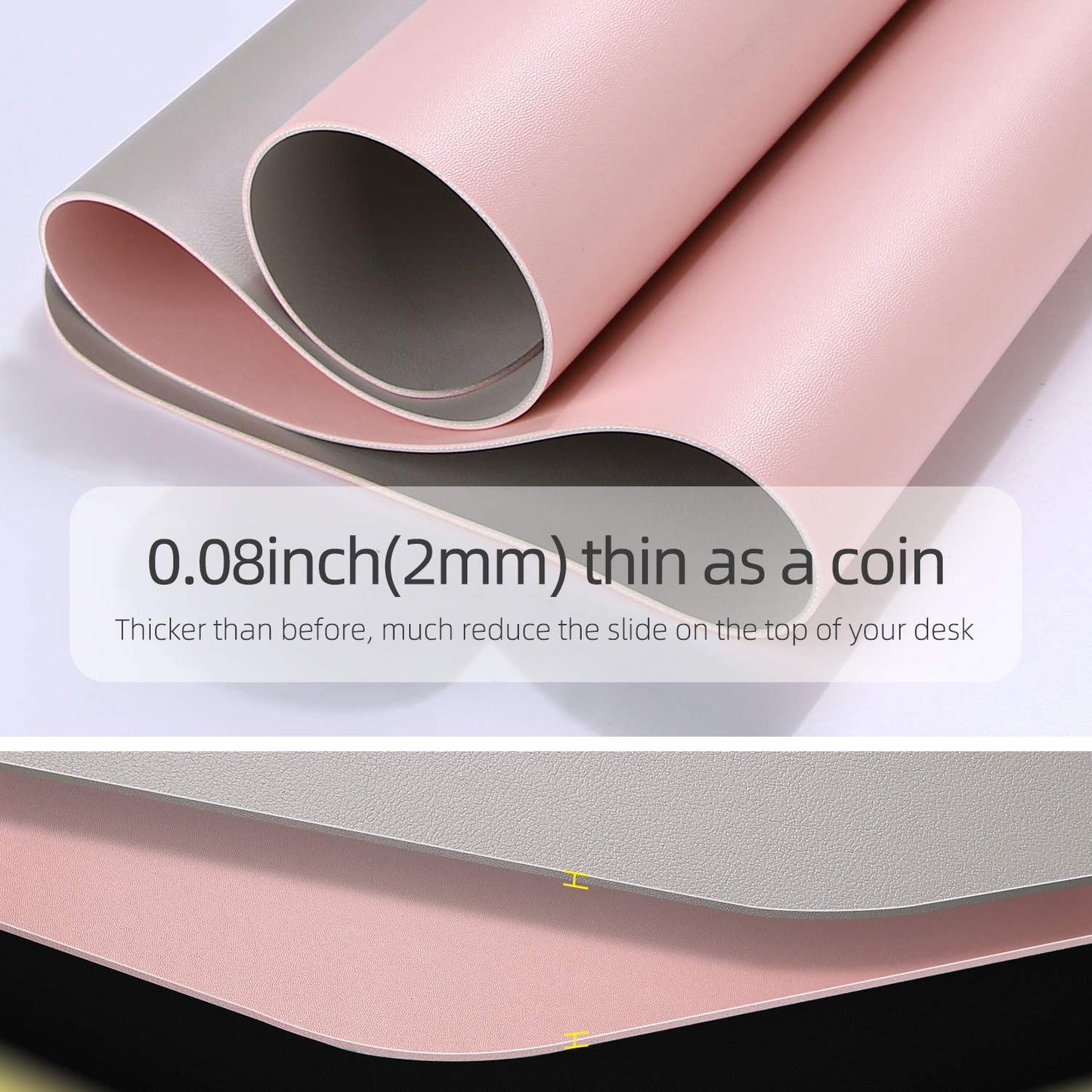 YSAGi Multifunctional Office Desk Pad, Ultra Thin Waterproof PU Leather Desk Mat, Dual Use Desk