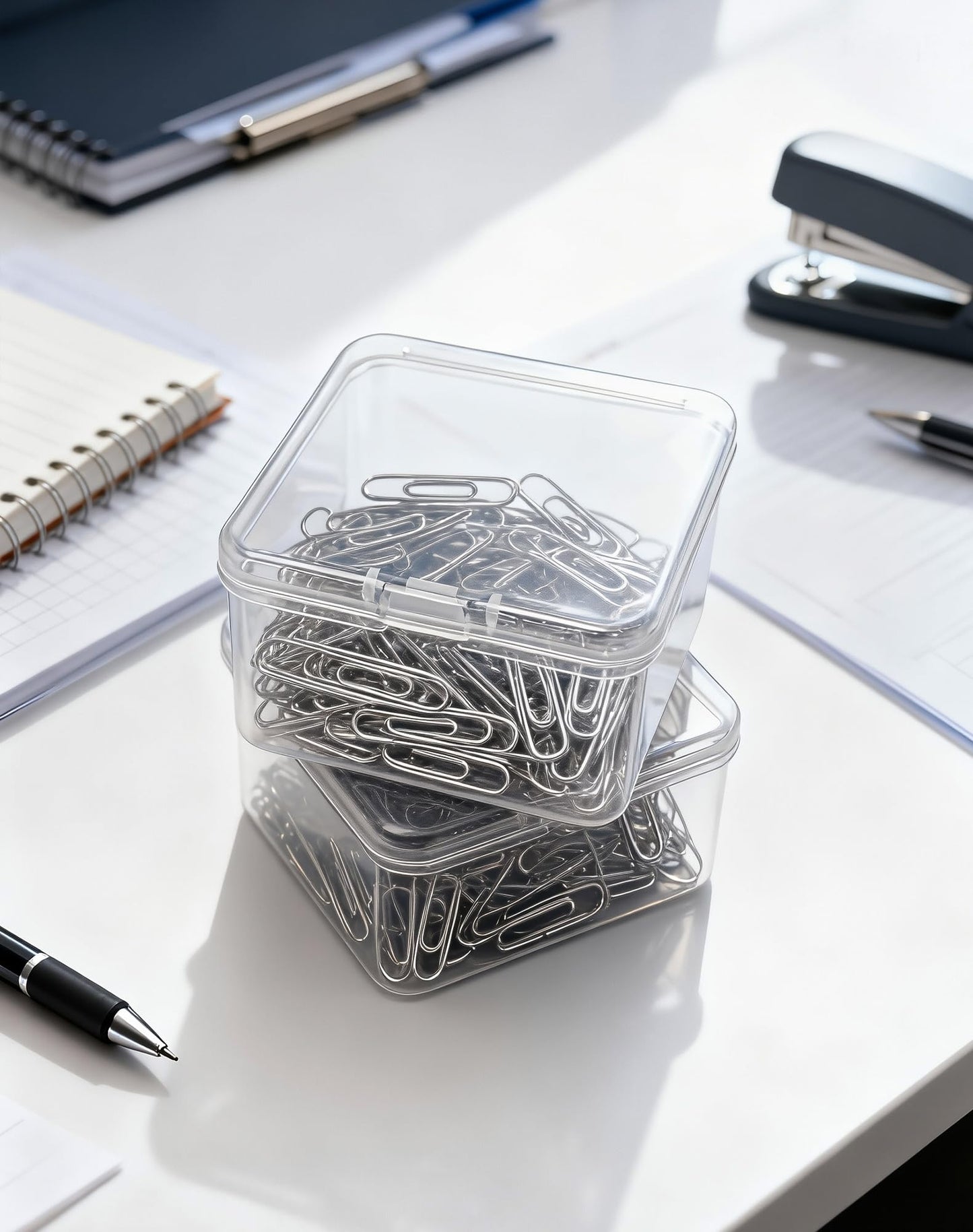LJY 60 Clear Square Plastic Boxes, 2.5 x 2.5 x 1.4 in for Coins