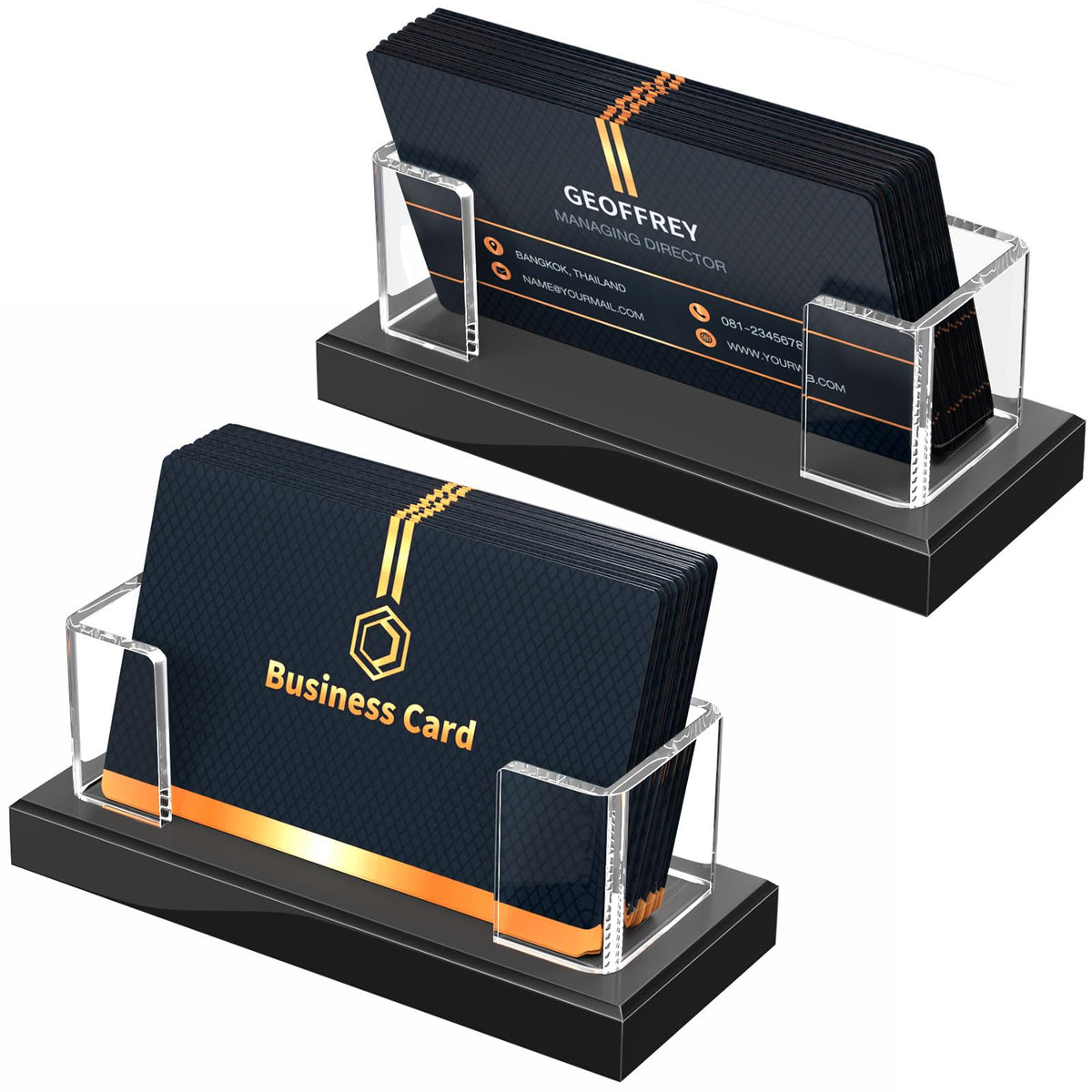 NIUBEE 8 Pack Acrylic Business Card Holder Display Stand Organizer for Desk