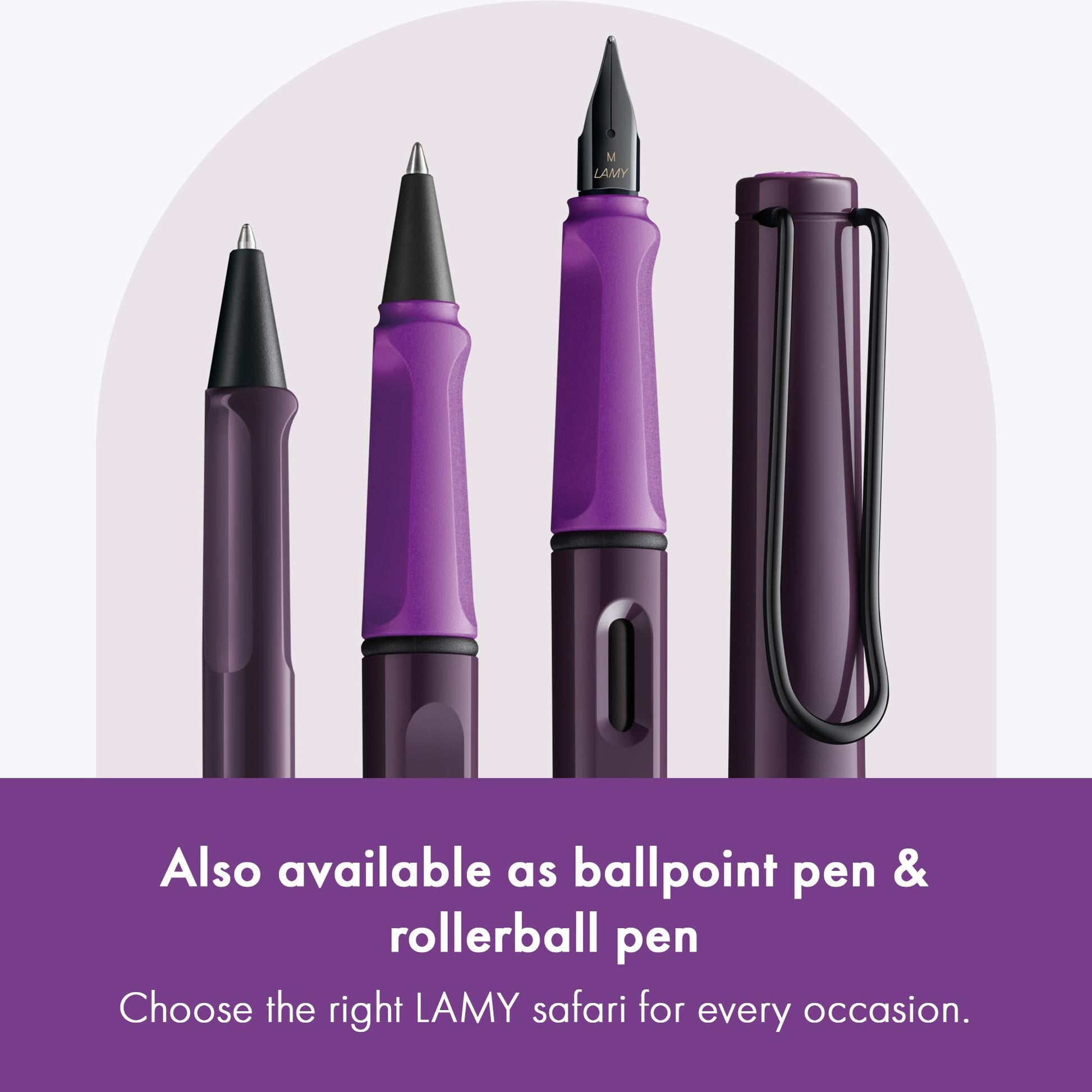 LAMY safari violet-blackberry - Fountain Pen with ergonomic grip & polished steel nib in size F
