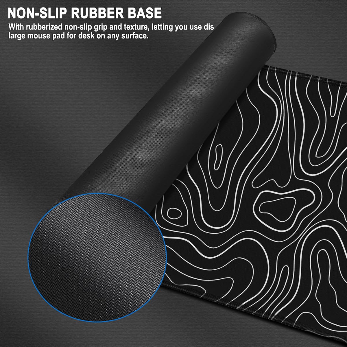 Mousepad, 31.5 x 15.7 in Large Gaming Mouse Pad with Stitched Edge, Extended Desk Mat with Non-Slip