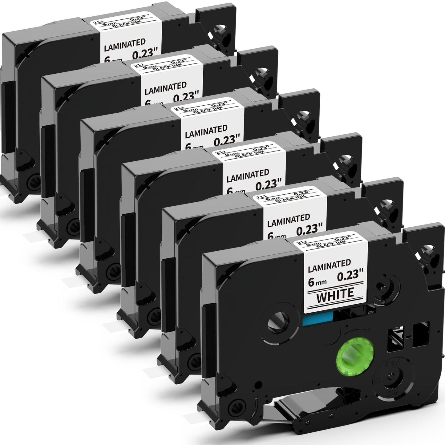 Compatible with Brother P Touch TZe-211 6mm 0.23" Laminated TZ Label Tape