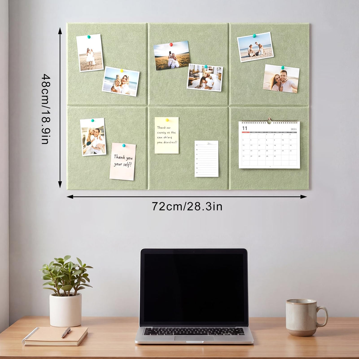 Cork Board Alternative 28" x 19", 6 Pack Felt Bulletin Boards, Pin Board