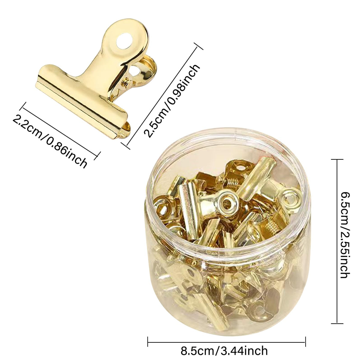 YUCHIYA 32 Pack Bulldog Clips with Push-pins for Corkboard,Metal Clips for Crafts, Metal Binder