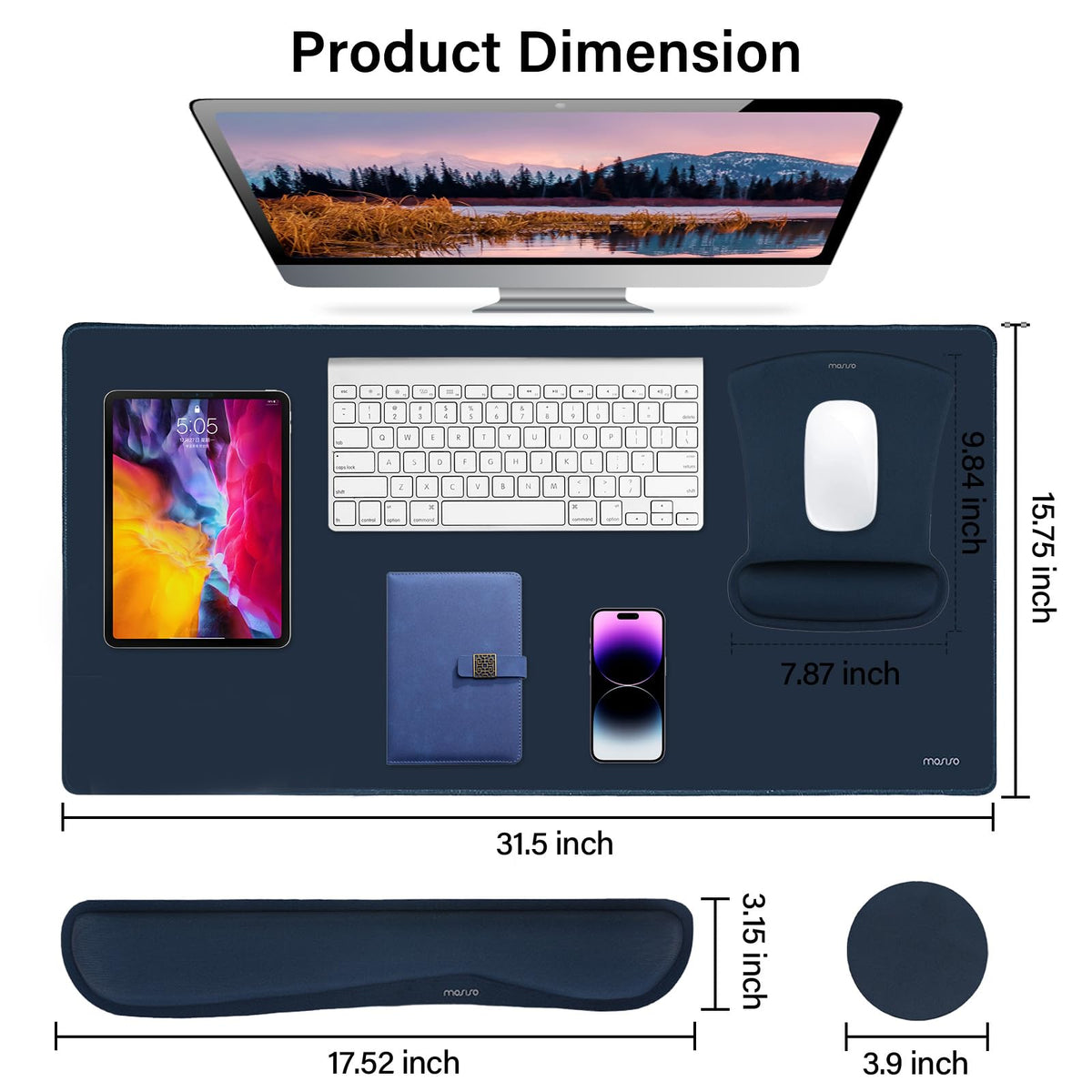 MOSISO Keyboard Mouse Pad Set, Large Gaming Mousepad&Keyboard Wrist Rest