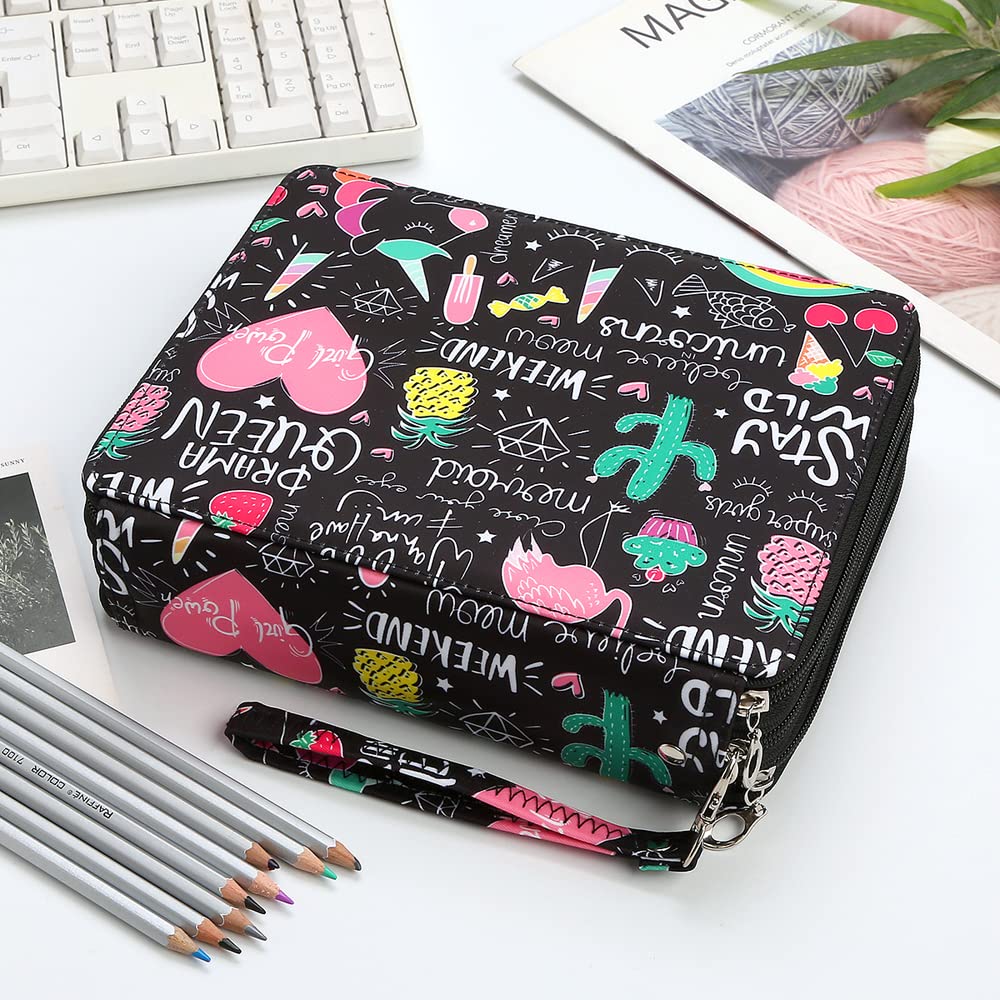 Lbxgap 124 Slots Pencil Case Organizer w/Removal Handle Strap