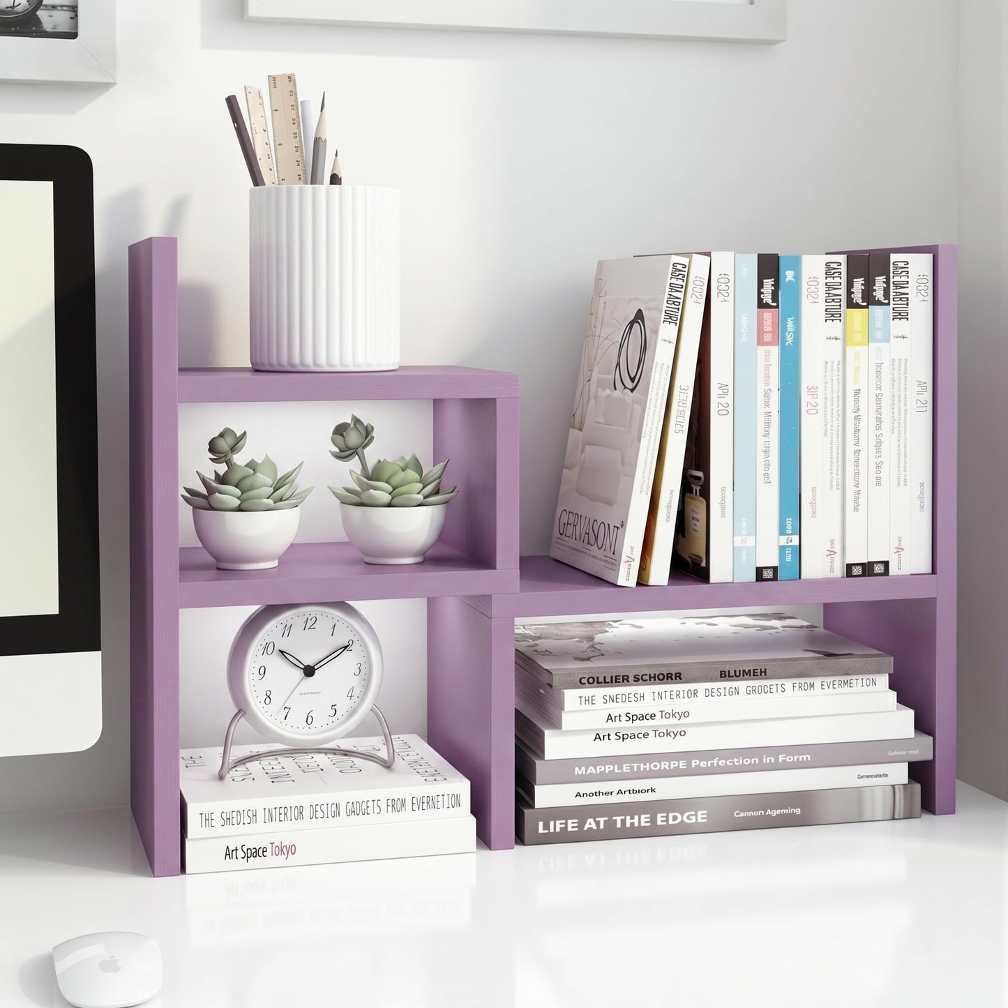 Jerry & Maggie Desktop Organizer Office Storage Rack Adjustable Wood Display Shelf Birthday Gifts