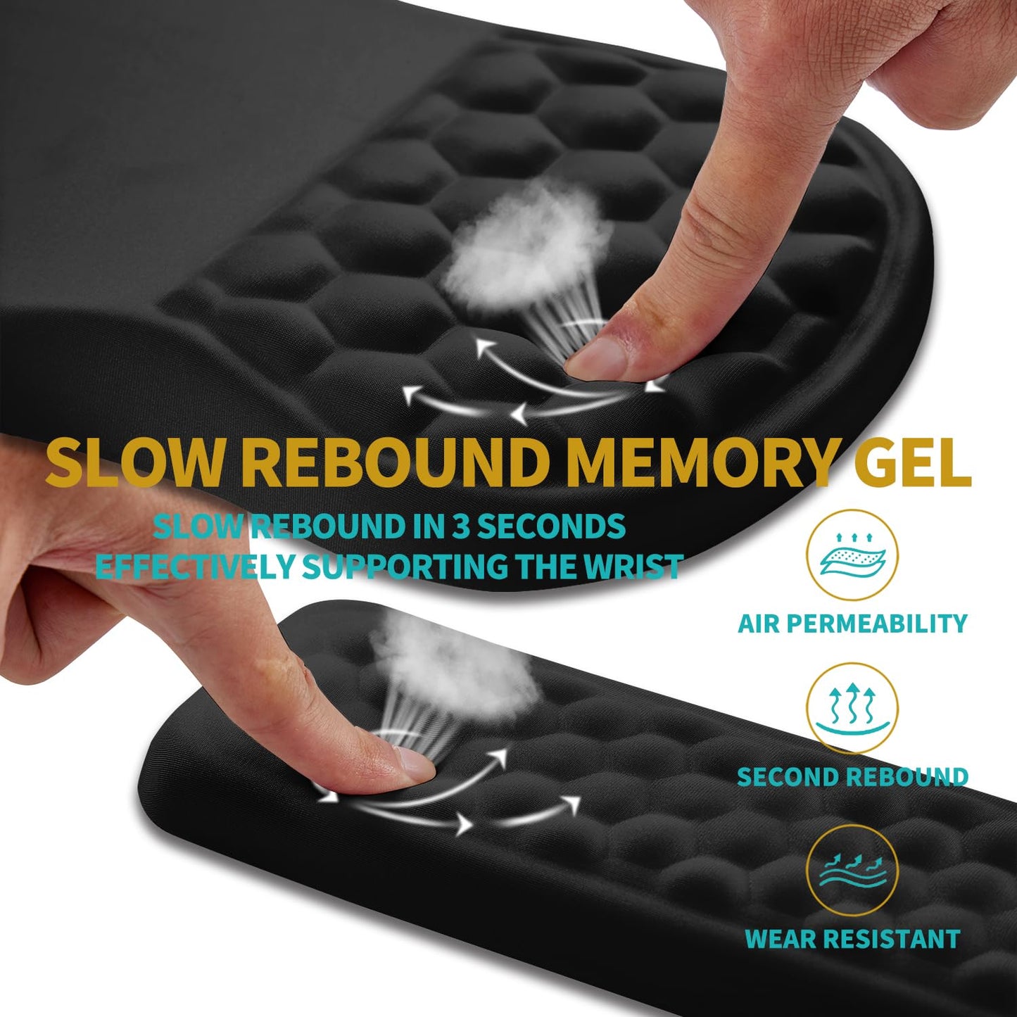 Hokafenle 2 in 1 Ergonomic Mouse Pad Wrist Support & Wrist Rest for Computer Keyboard Set, with