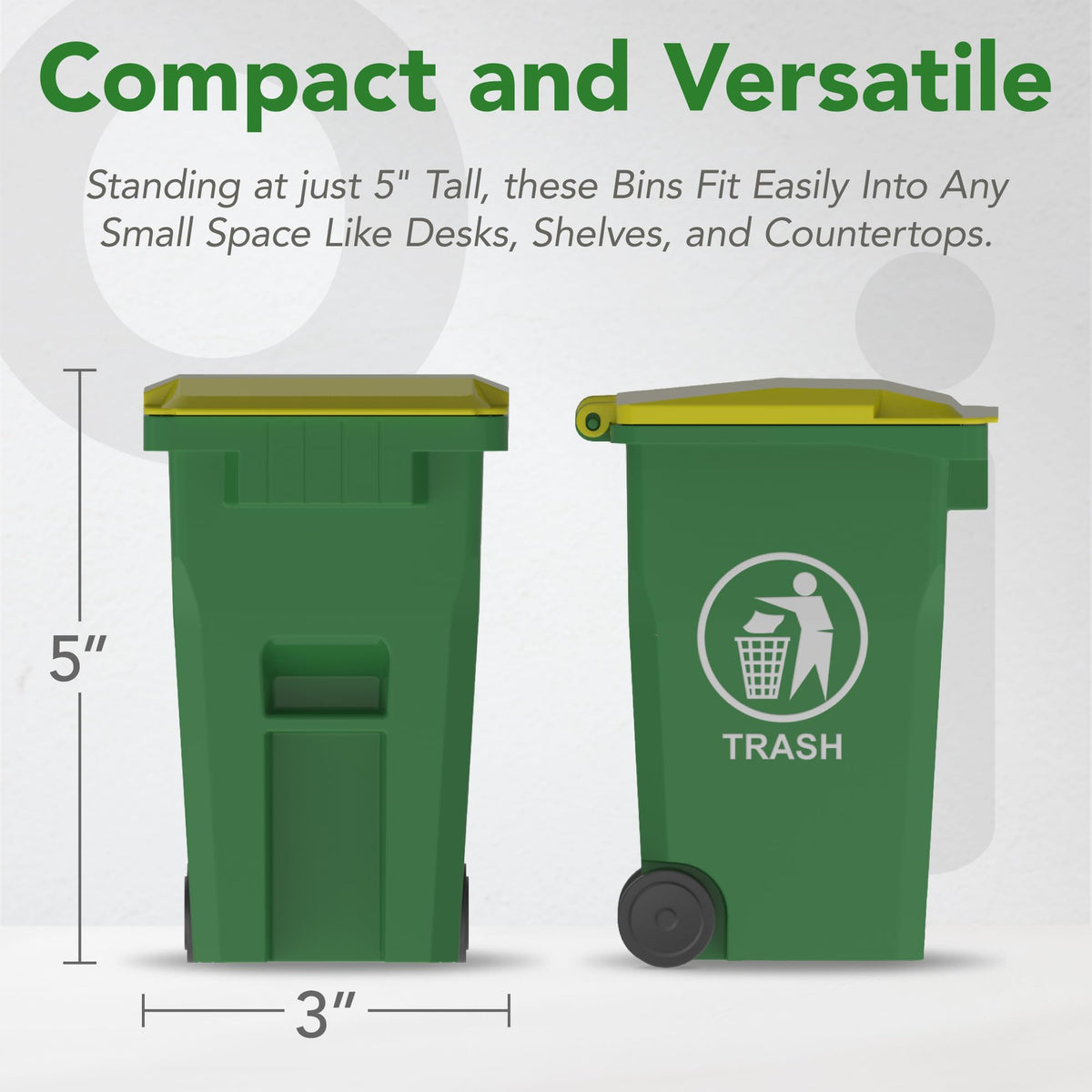 Wiosi Mini Trash Can/Recycle Bin Pencil Holder for Desks, Blue/Green