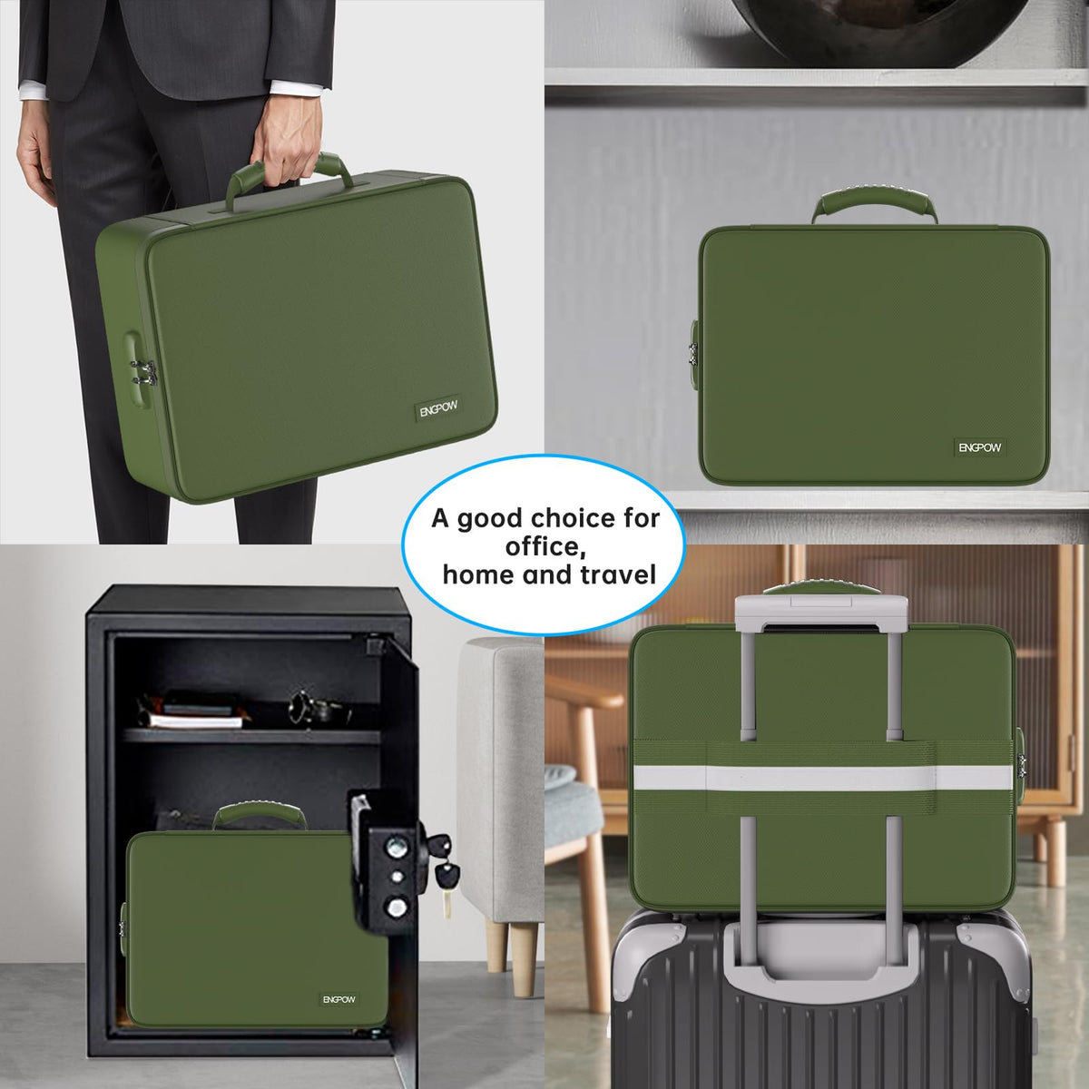 ENGPOW Fireproof Document Organizer Bag with Lock ＆ Accordion File Folder