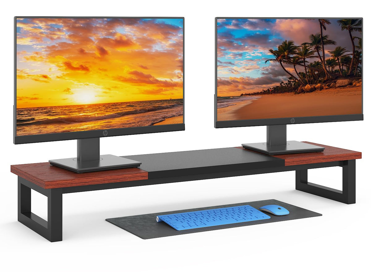 YAOHUOO Dual Monitor Stand Riser, 39Inch Large Monitor Stands for 2 Monitors, Computer Monitor