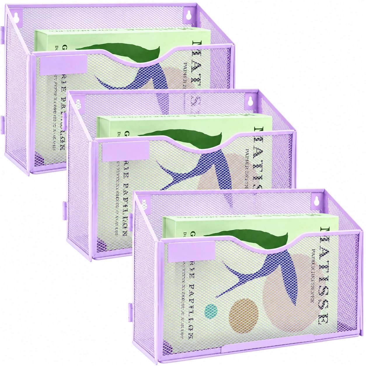 IOUGDSEC 3 Packs 1 Tier A4 Mesh in Tray Hanging Wall File Holder Magazine Document Holder Mail