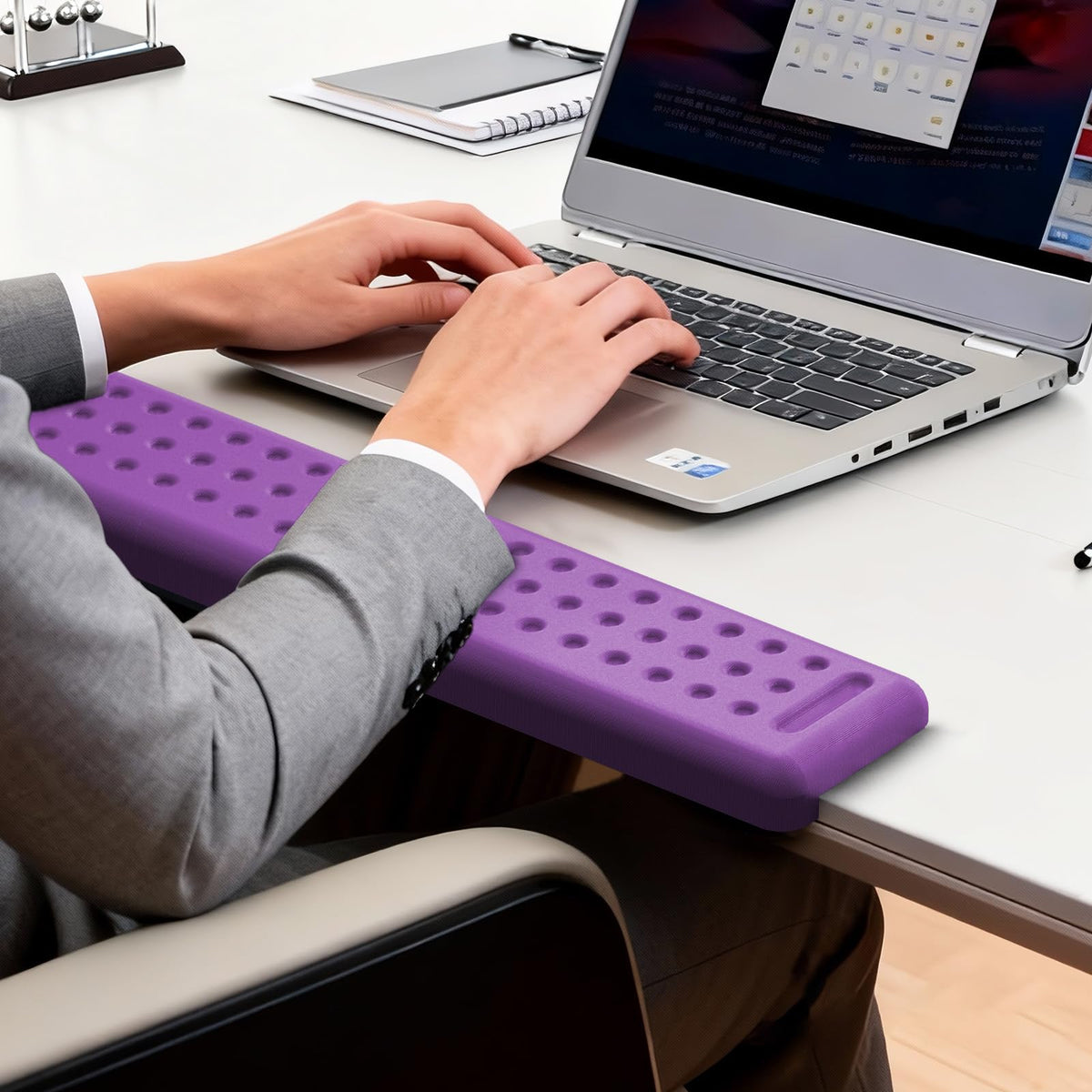 Leolee L-Shaped Desk Long Wrist Rest Elbow 60CM, Purple Arm Rest for Desk