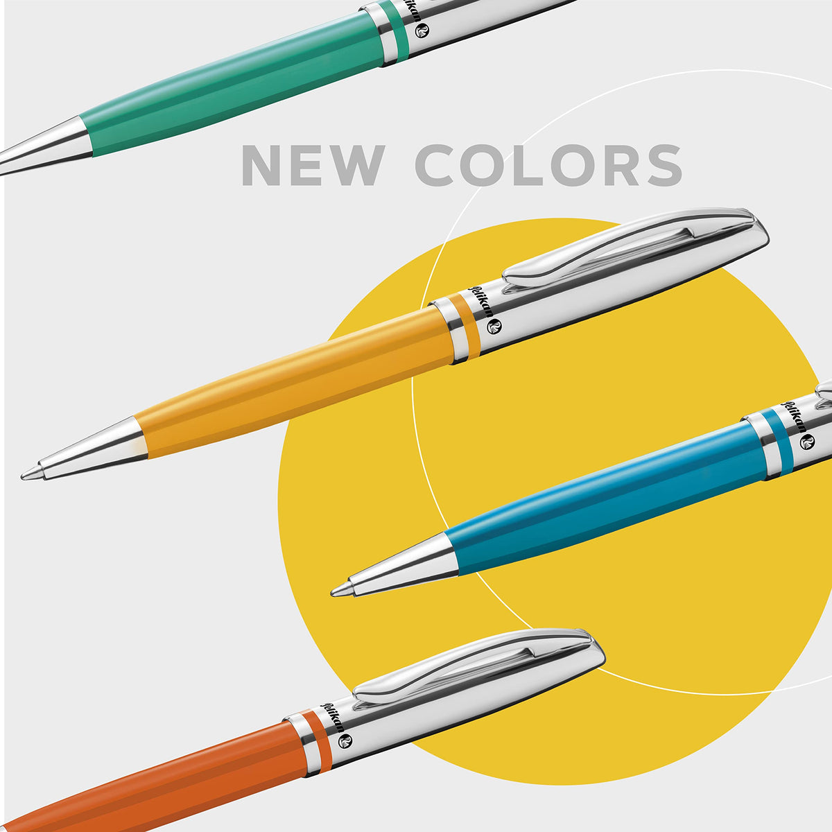 Pelikan Jazz Classic Ballpoint Pen with Medium Point, Blue Ink Refill, Metal, Orange, Boxed, 1 Each