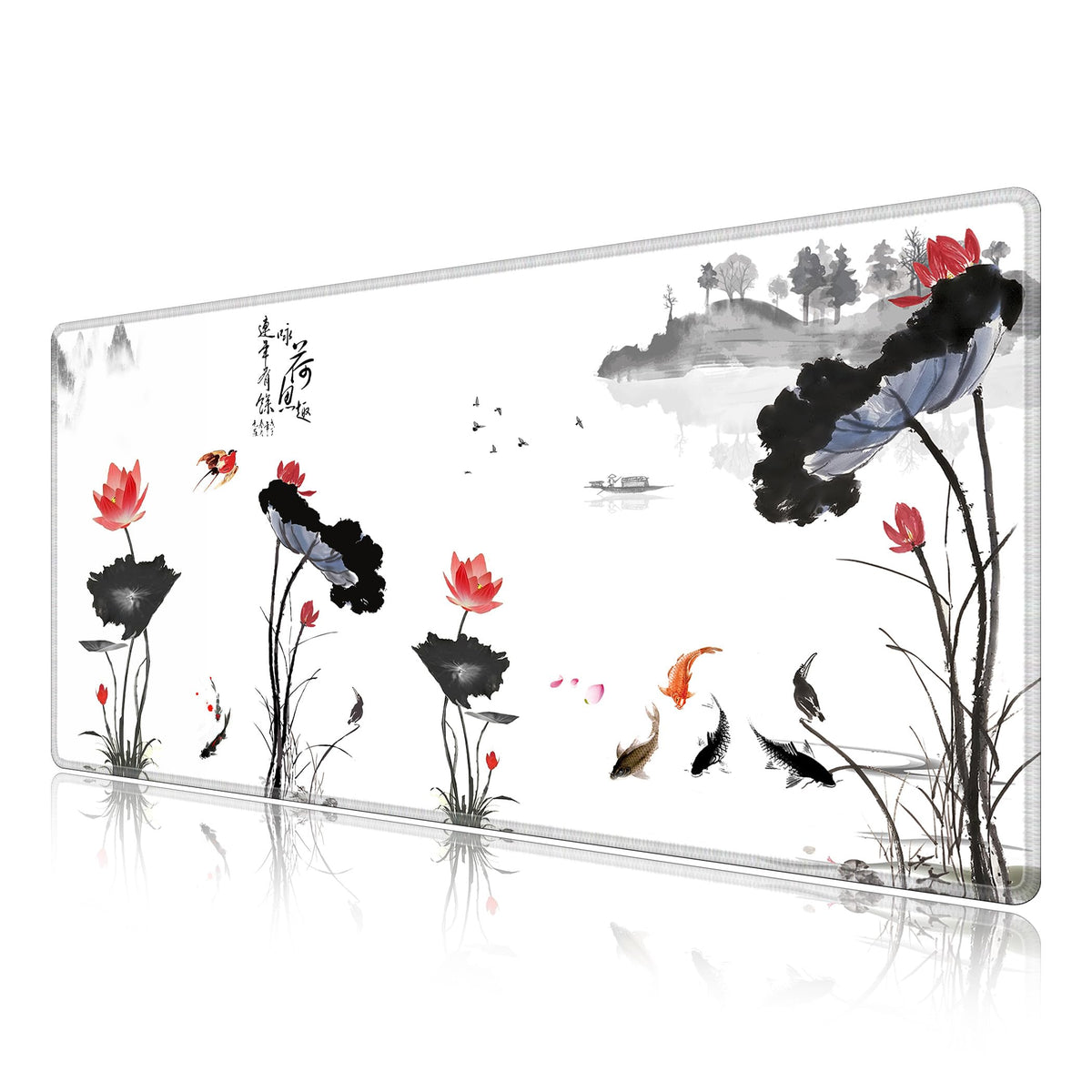 LL-COEUR XXL Landscape Gaming Mouse Pad Computer Keyboard Mat Office Desk Pad (Lotus, 39.3" x 19.6"