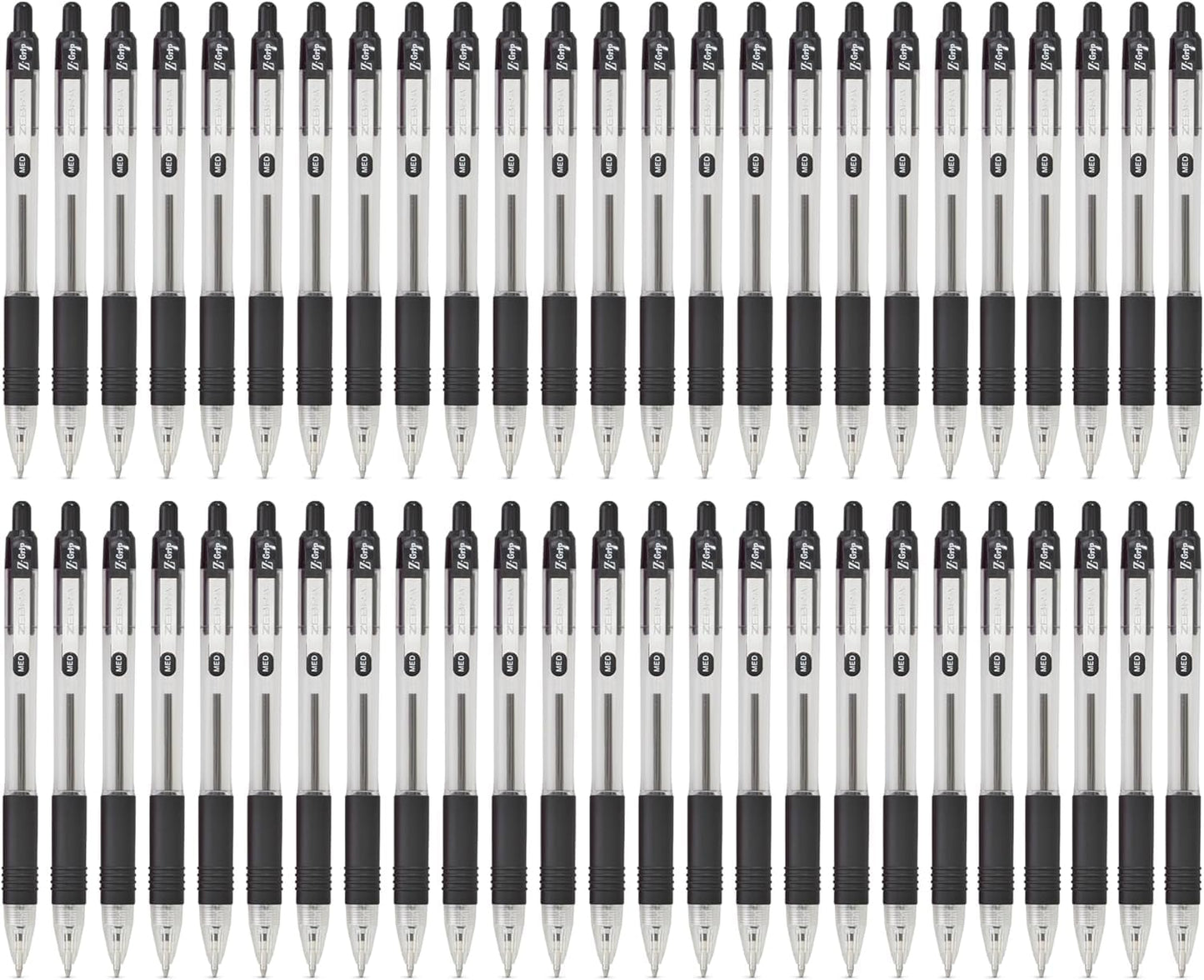 ZEBRA Z GRIP Black Ballpoint Pens, Retractable with smooth ink, comfortable grip and pocket clip