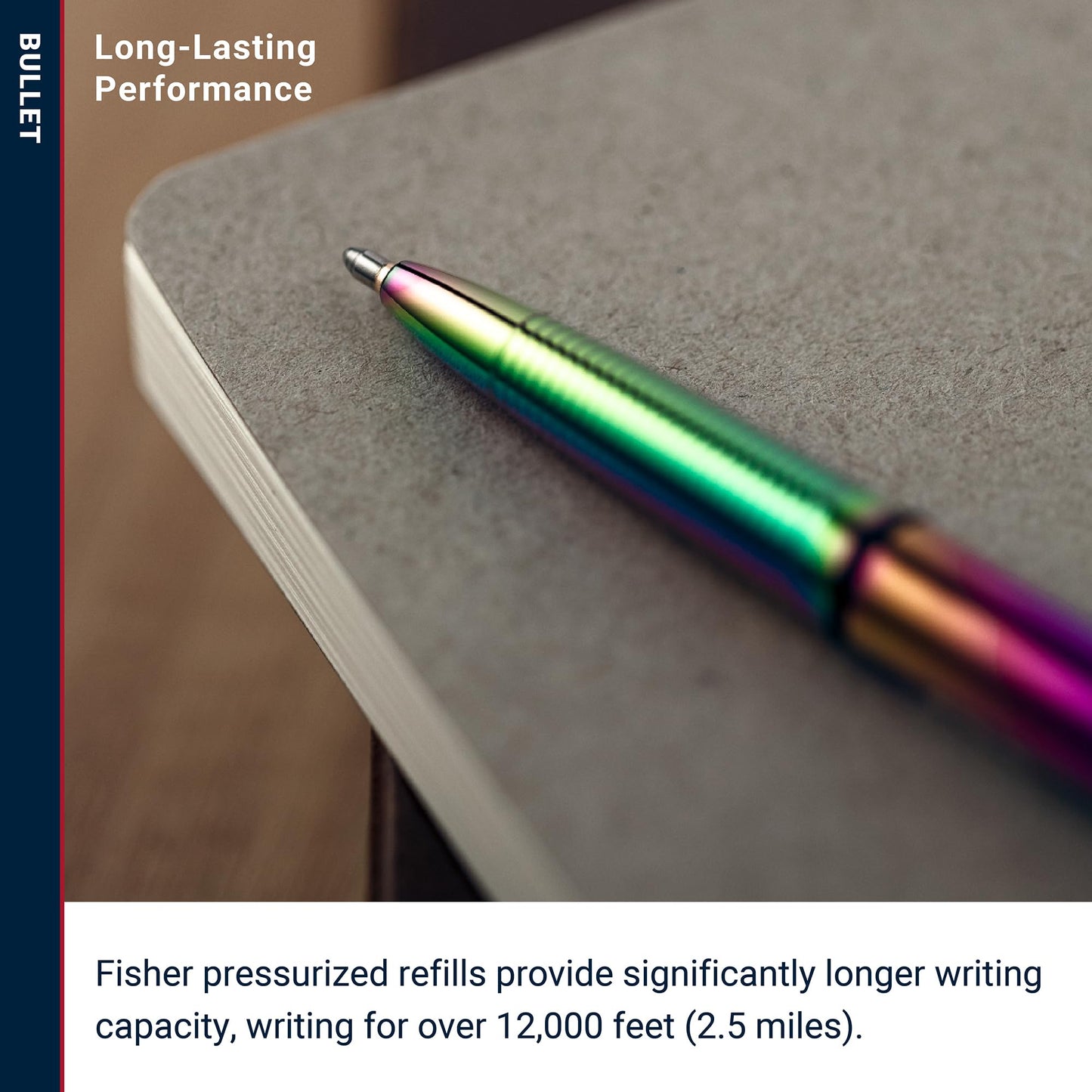 Fisher Space Pen Supernova Rainbow Titanium Nitride Ballpoint Bullet Pen