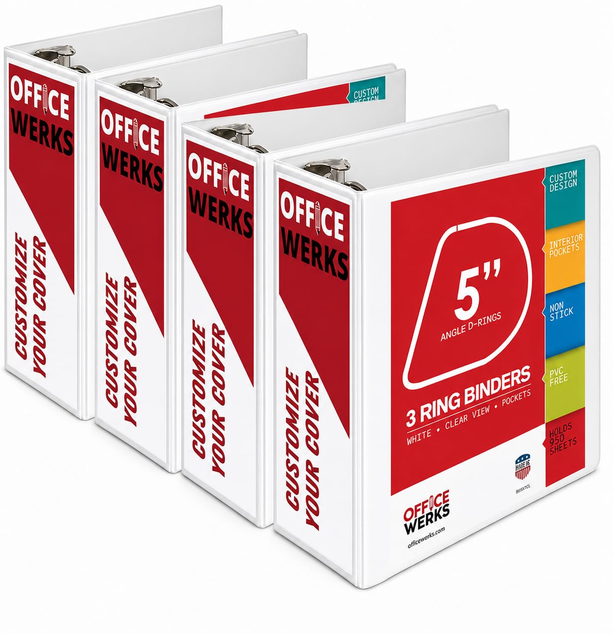 3 Ring Binder, Professional D Ring 5 Inch, Presentation Folder for Standard Pages 8.5 x 11 with