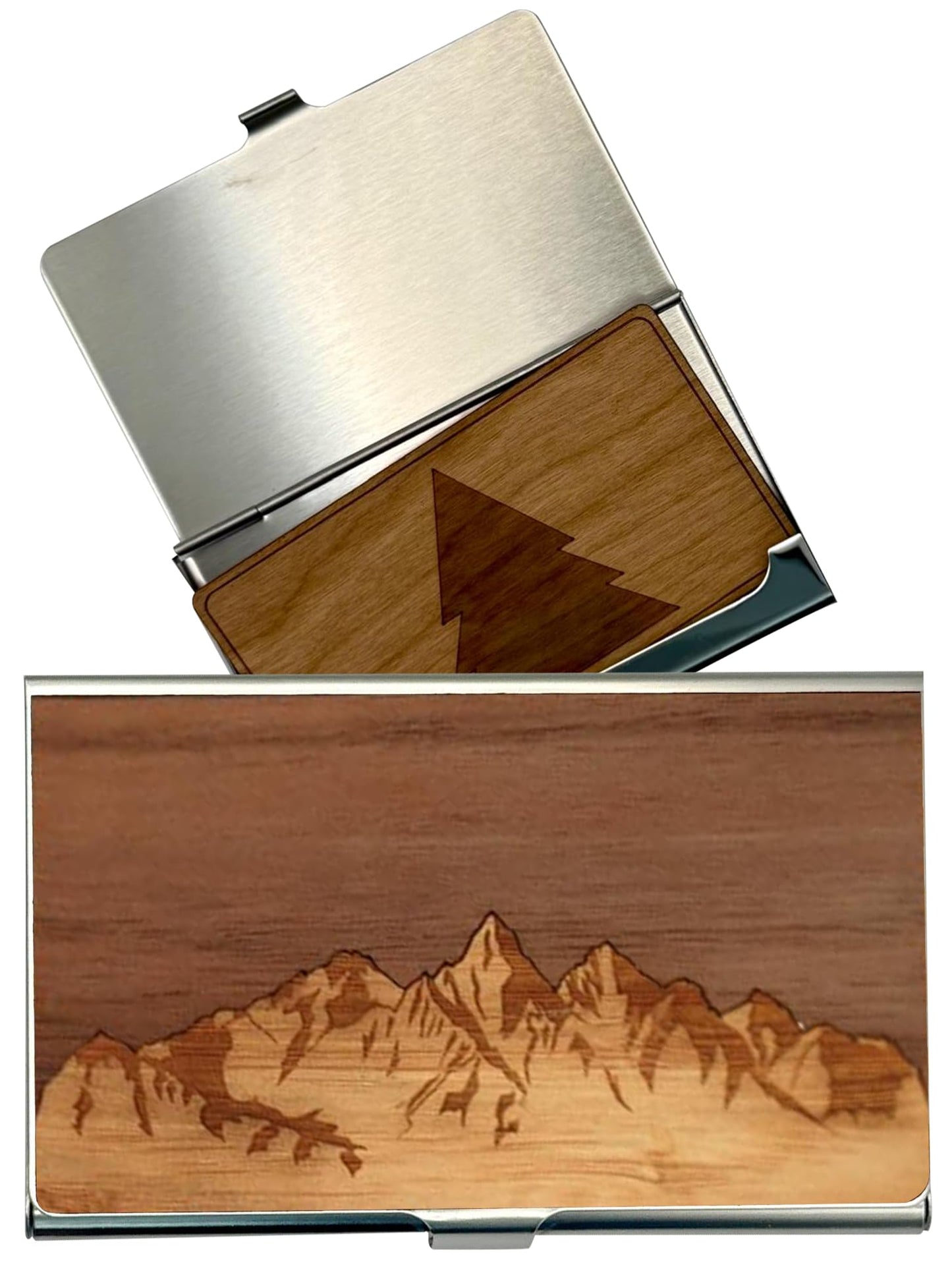 WUDN Handcrafted Wooden Business Card Holder Wallet For Men and Women | Holds Up to 20-25 B-Cards