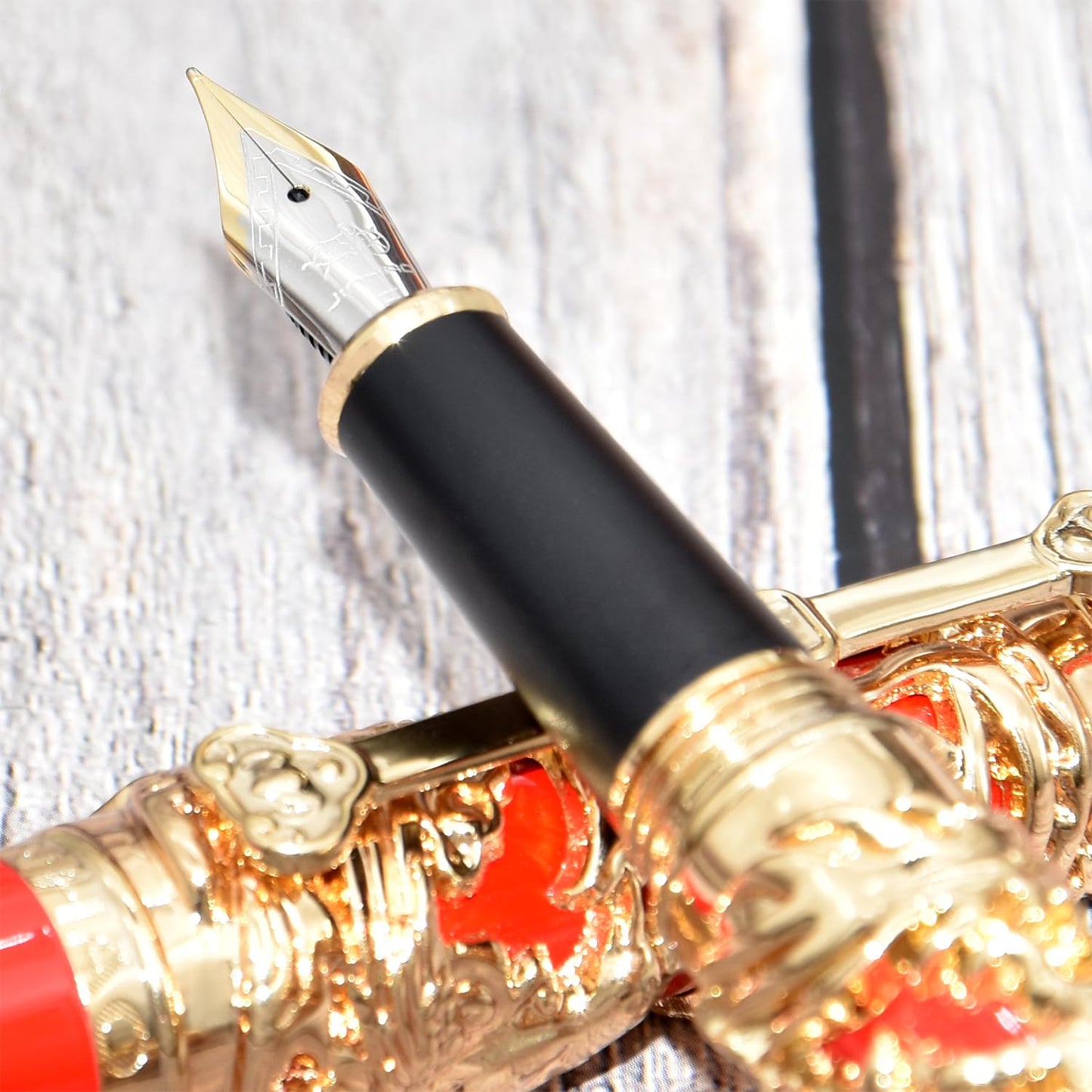 zoohot Fountain Pen Jinhao Chinese Dragon Heavy Pen, Golden